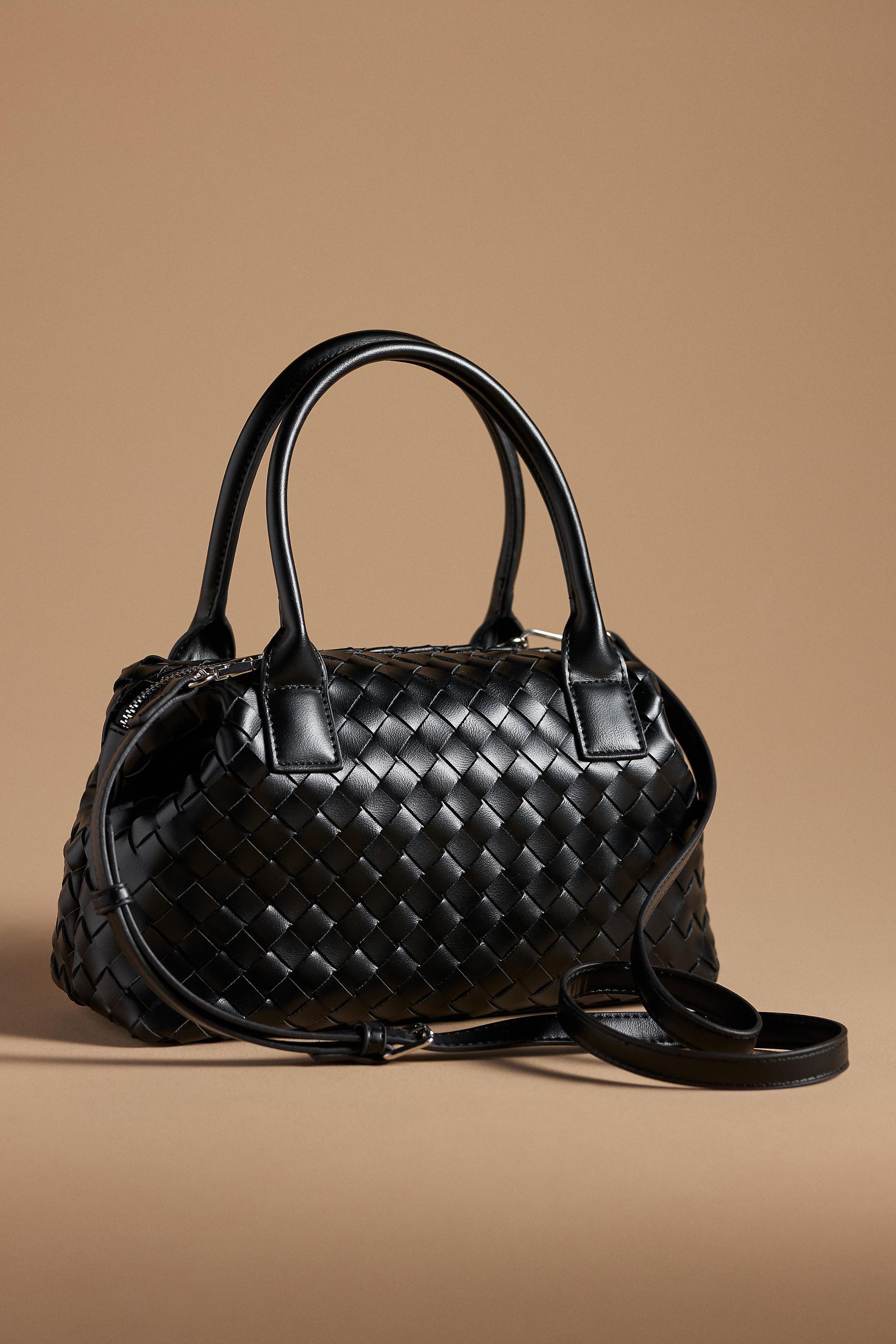 Woven Bowler Bag, Black, A501_0001, large image number 0