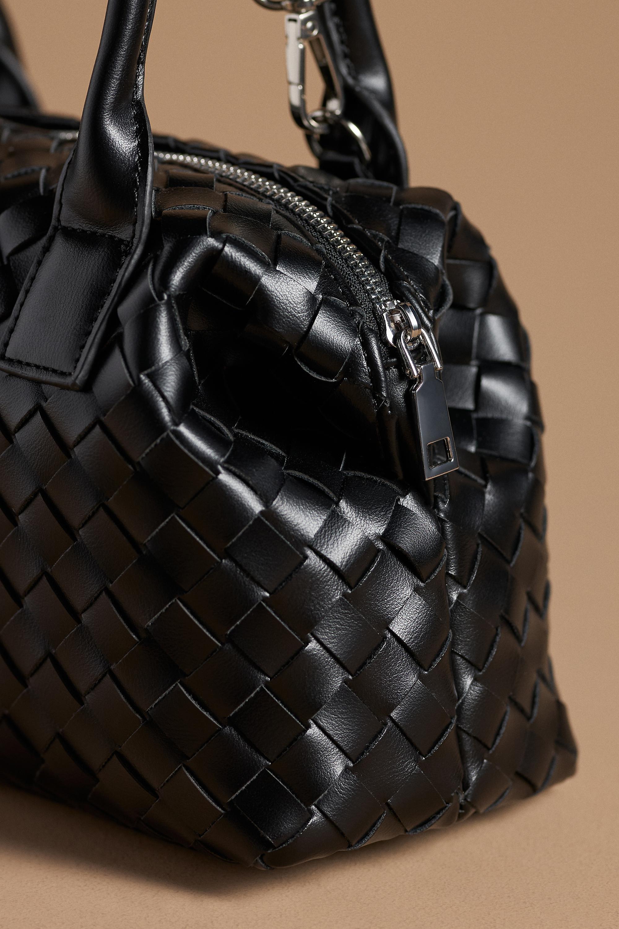 Woven Bowler Bag, Black, A501_0001, large image number 2