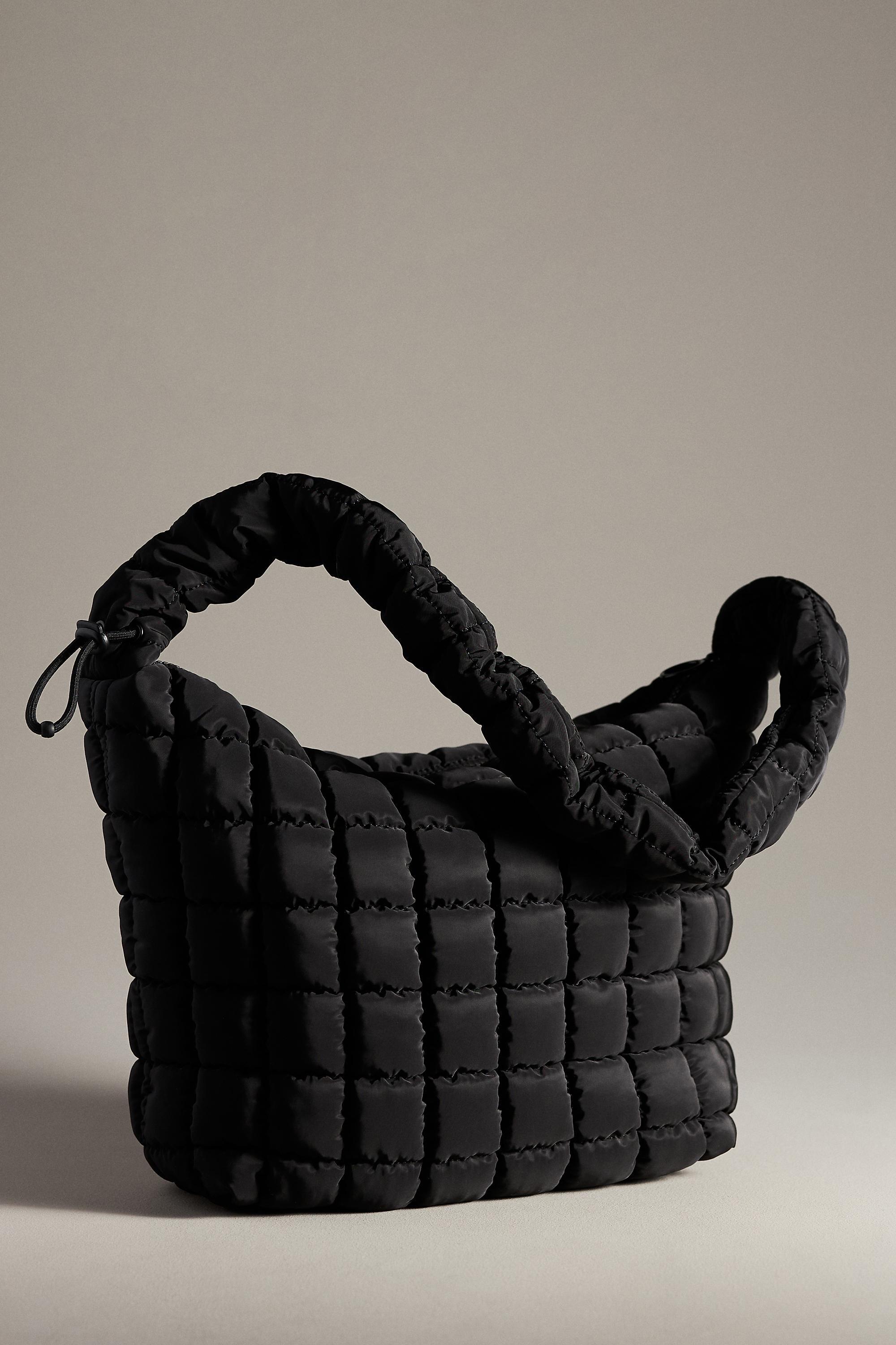 Quilted Tote Bag, Black, A501_0001, large image number 1