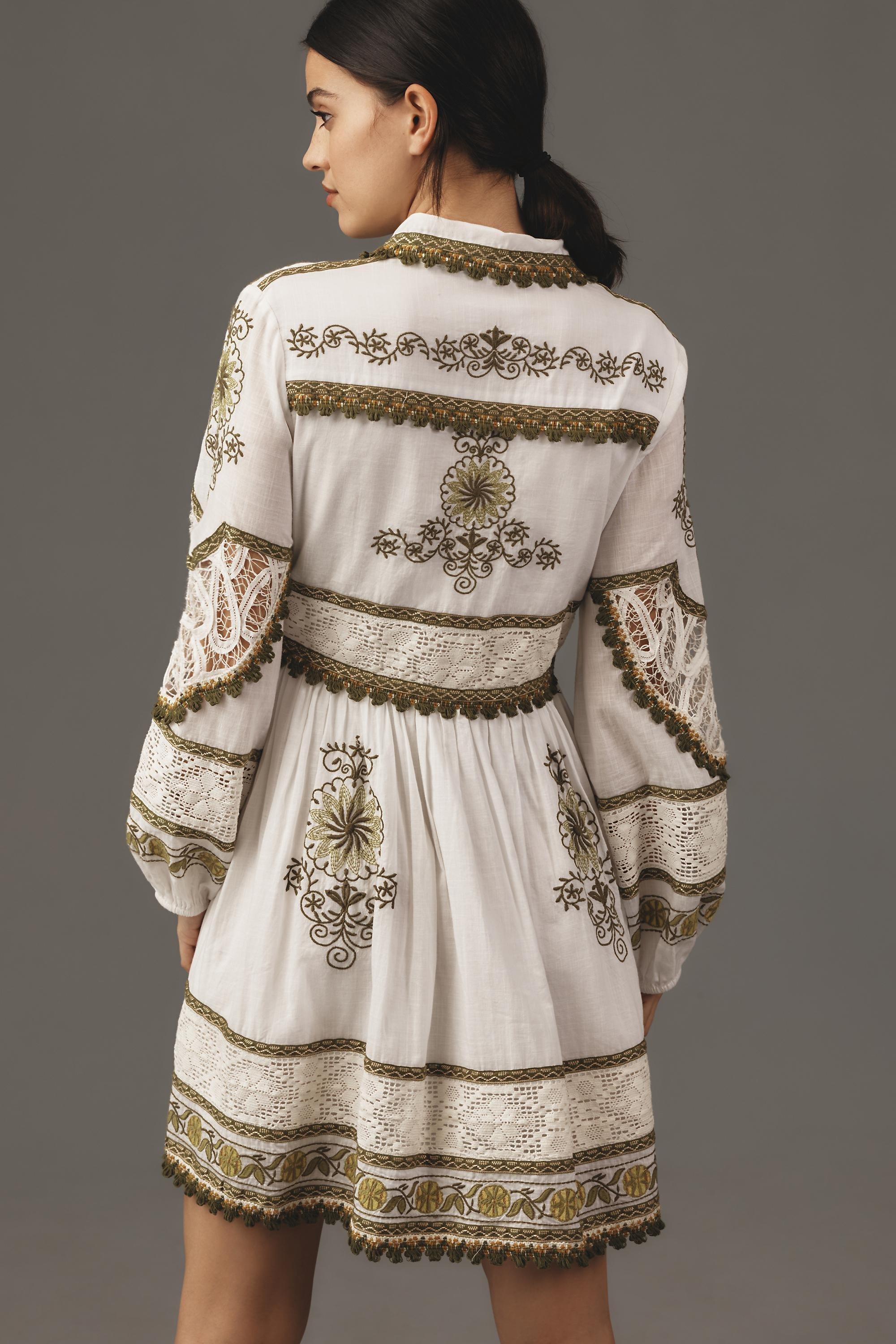 NEUTR MOT Maeve Long-Sleeve Embroidered Boho Mini Dress, , large image number 2