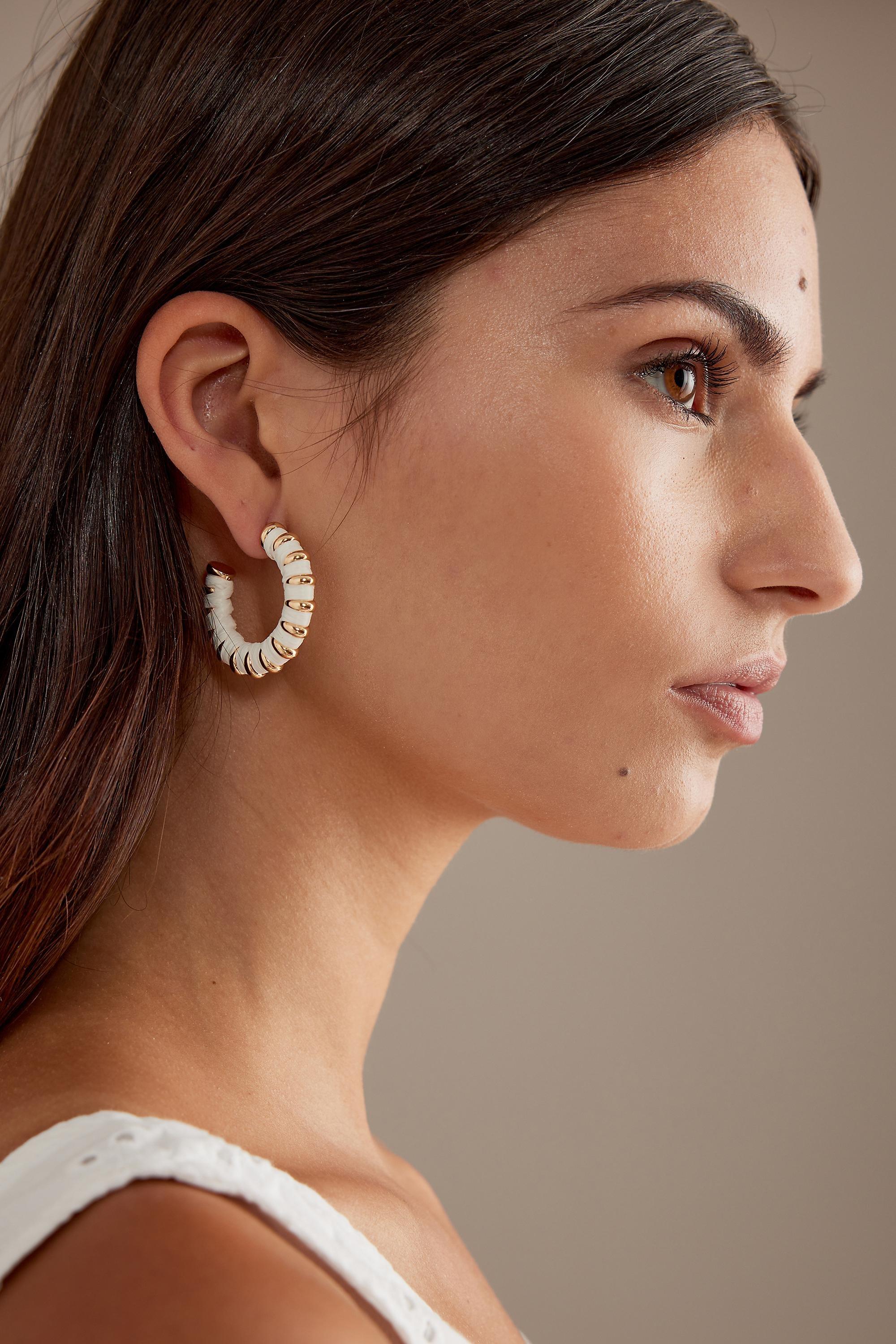 WHT Raffia Hoop Earrings, A501_0010, large image number 1