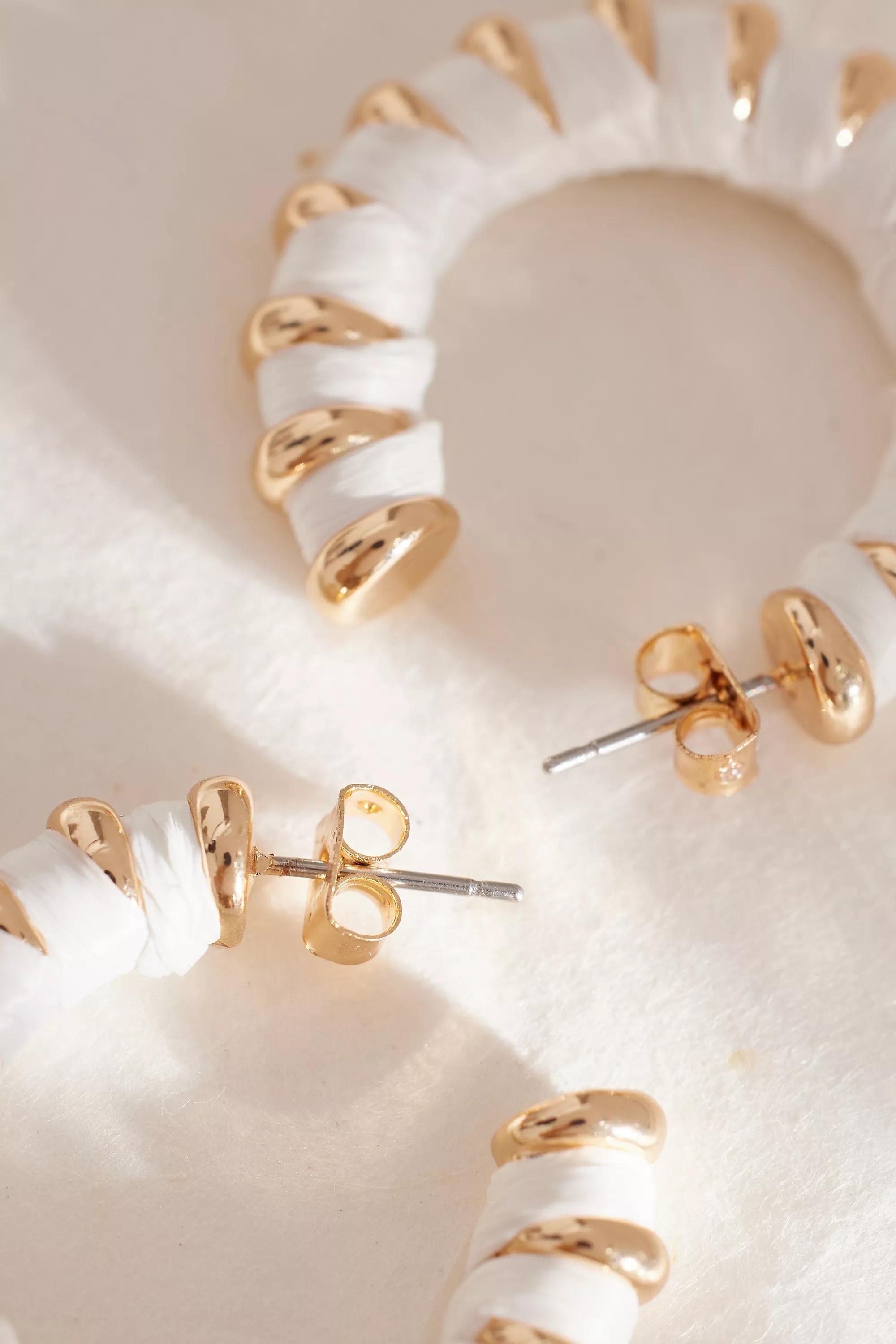 WHT Raffia Hoop Earrings, A501_0010, large image number 3