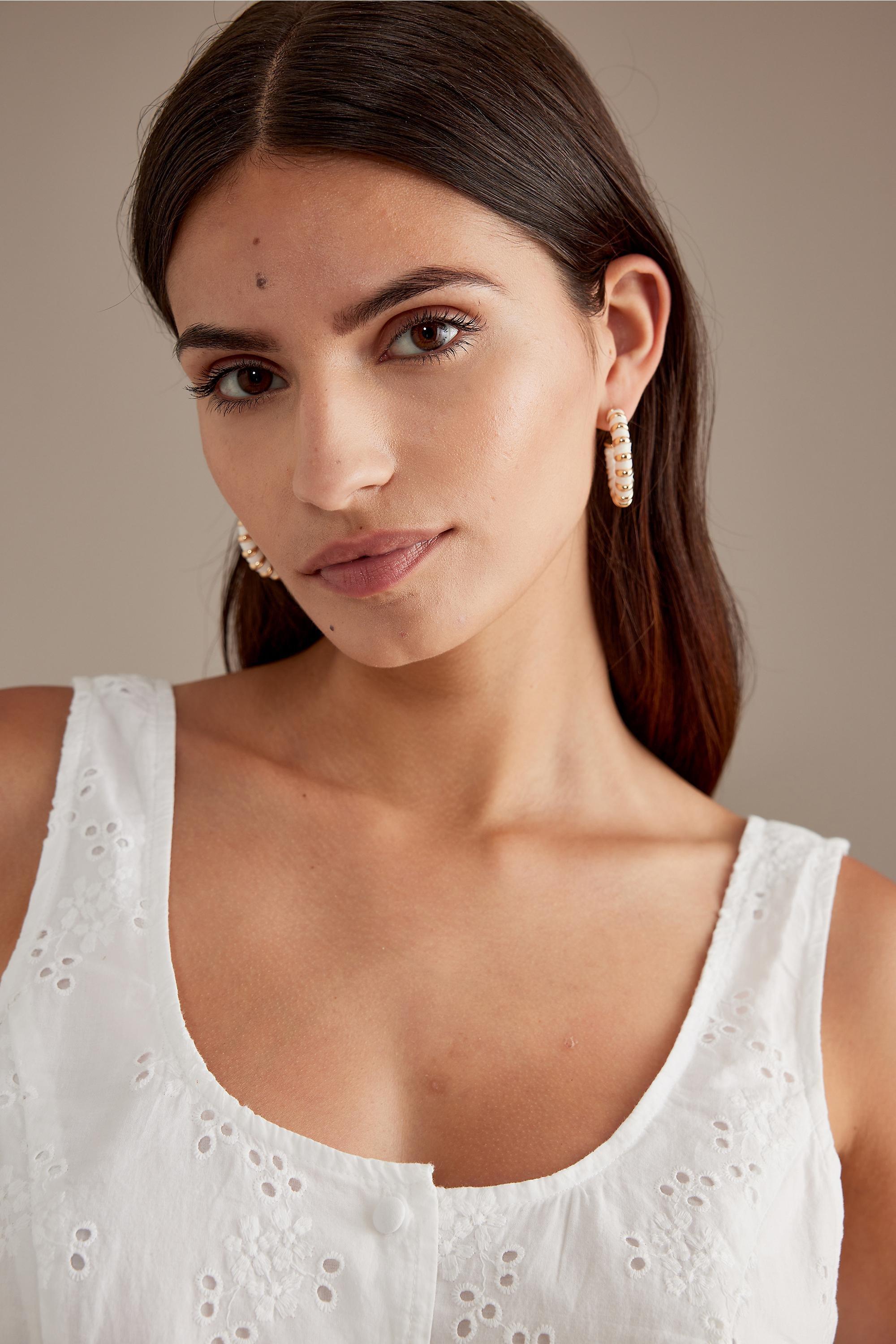 WHT Raffia Hoop Earrings, A501_0010, large image number 4