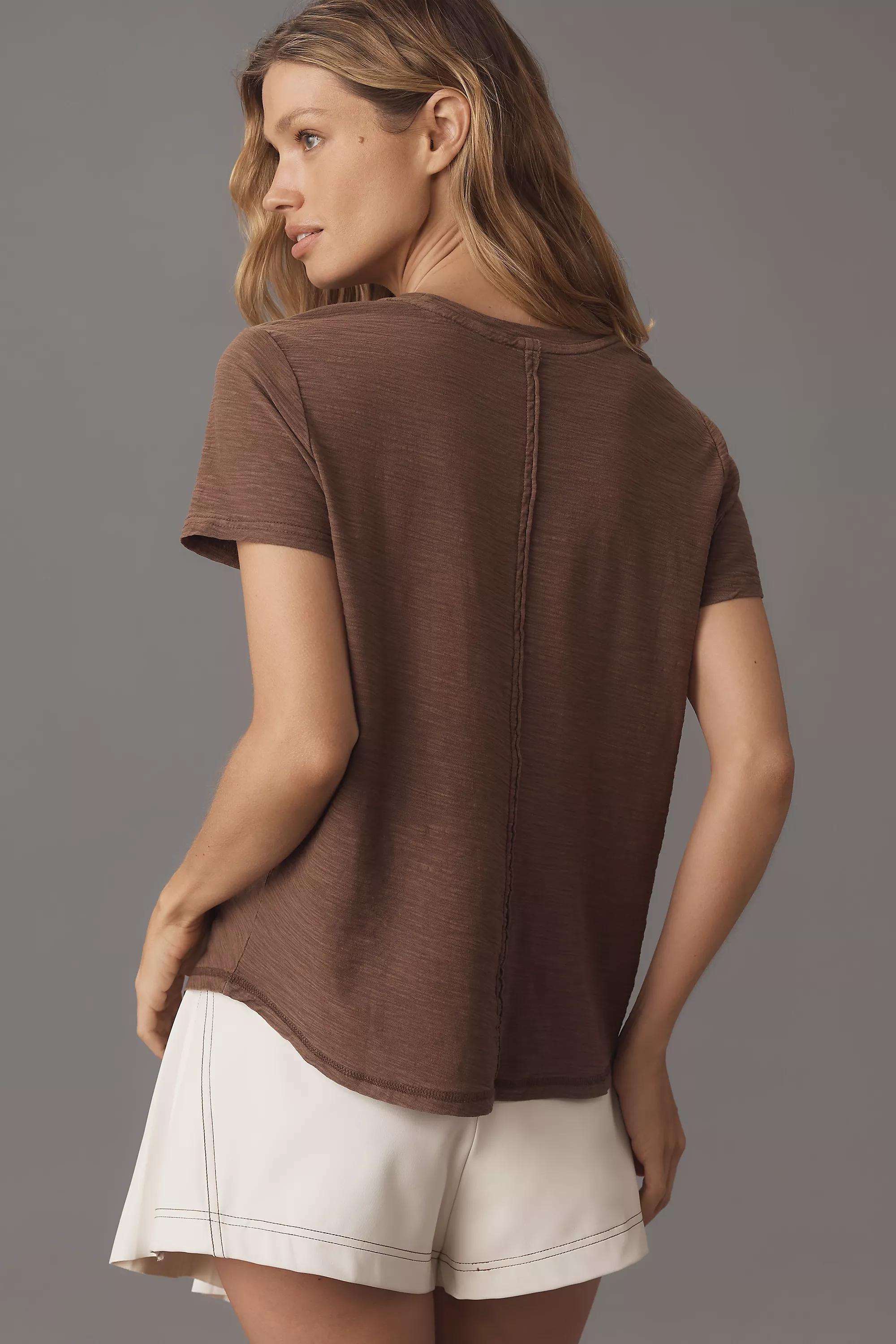 Anthropologie Plain Basic Athleisure Cropped, Brown, , large image number 2