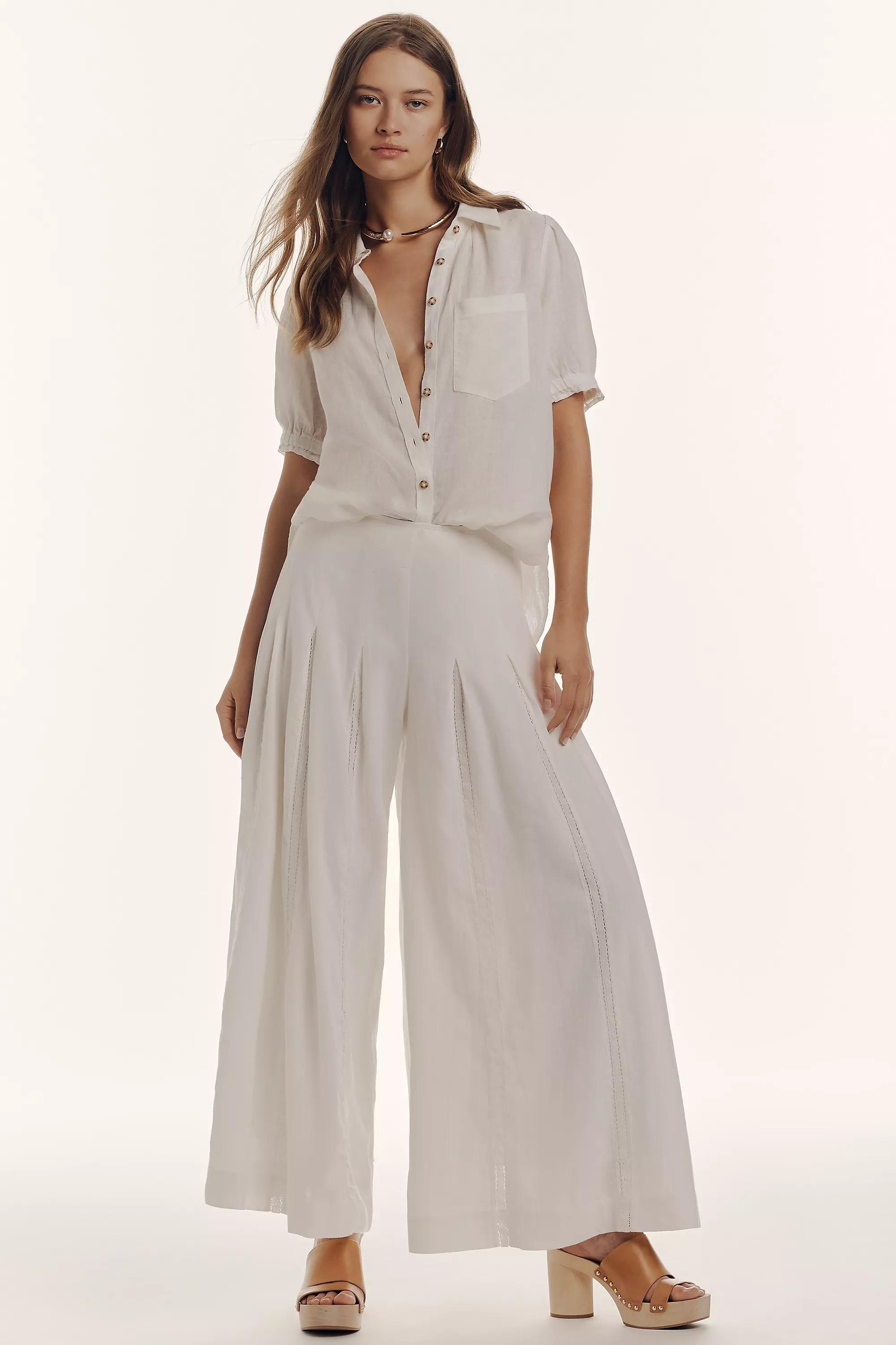 Anthropologie Button Down Blouse, White, , large image number 2