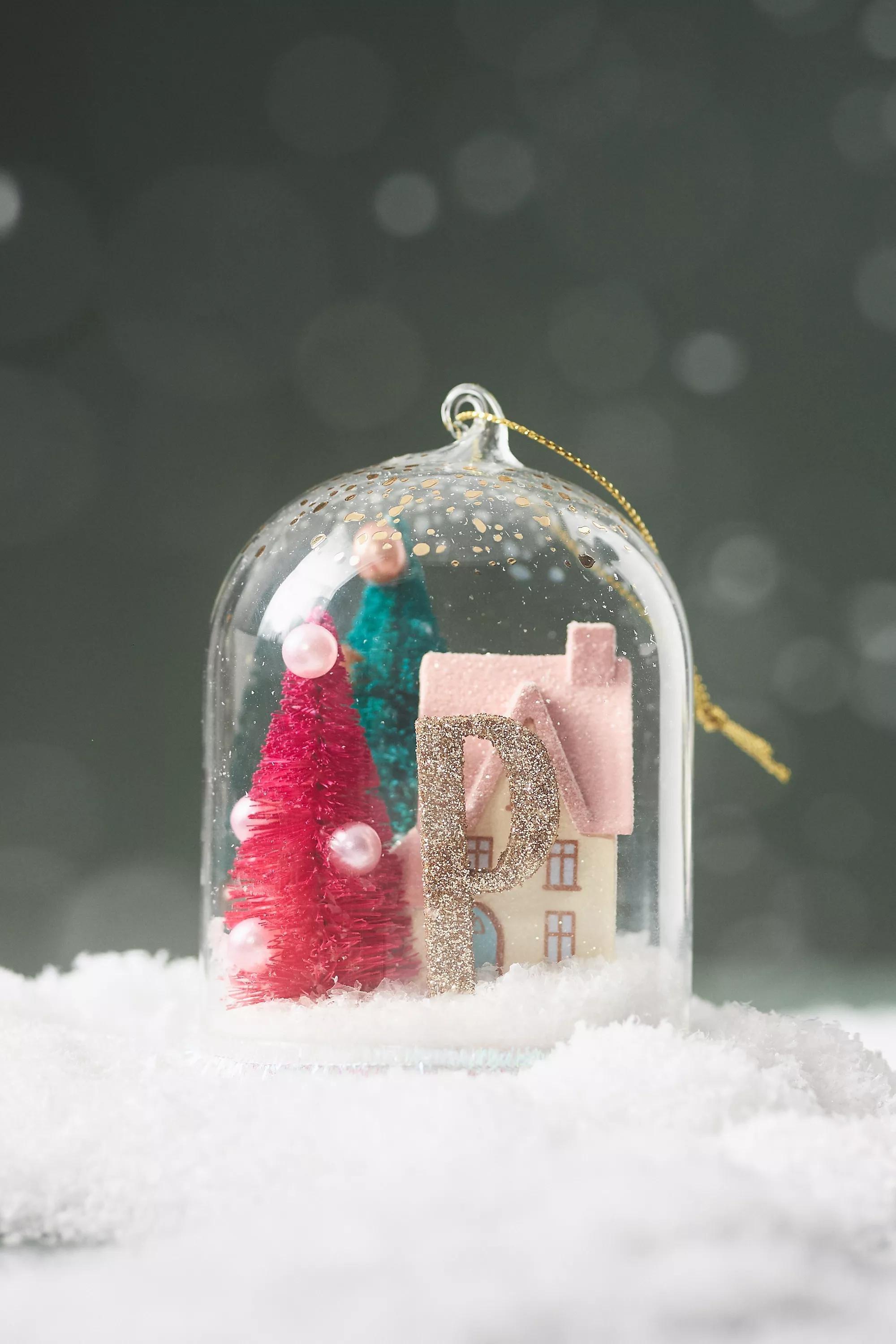 P Home For The Holidays Monogram Ornament, Multicolour, A501_0916, large image number 0