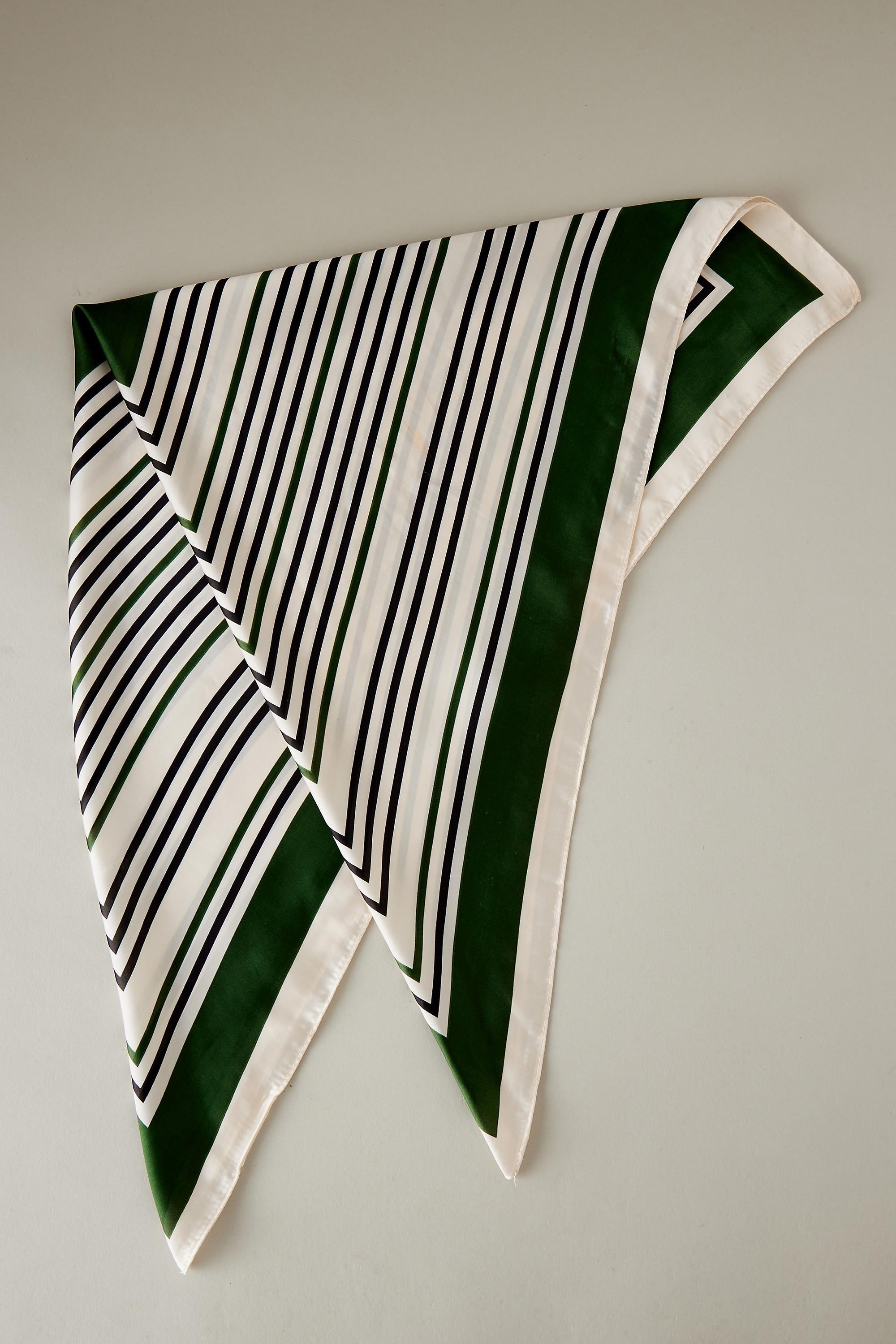 Geometric Print Hair Scarf, Green, A501_0037, large image number 1