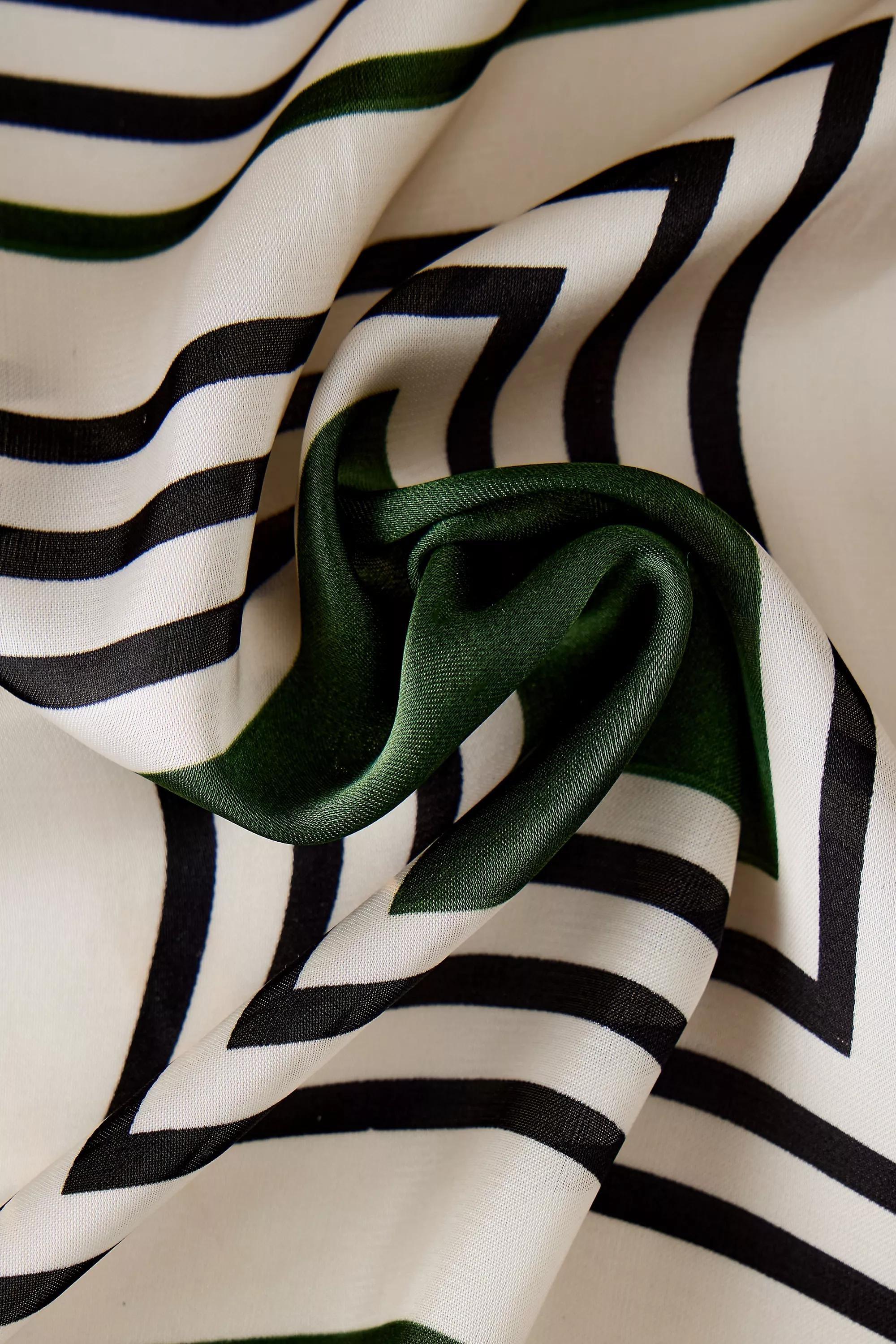 Geometric Print Hair Scarf, Green, A501_0037, large image number 2