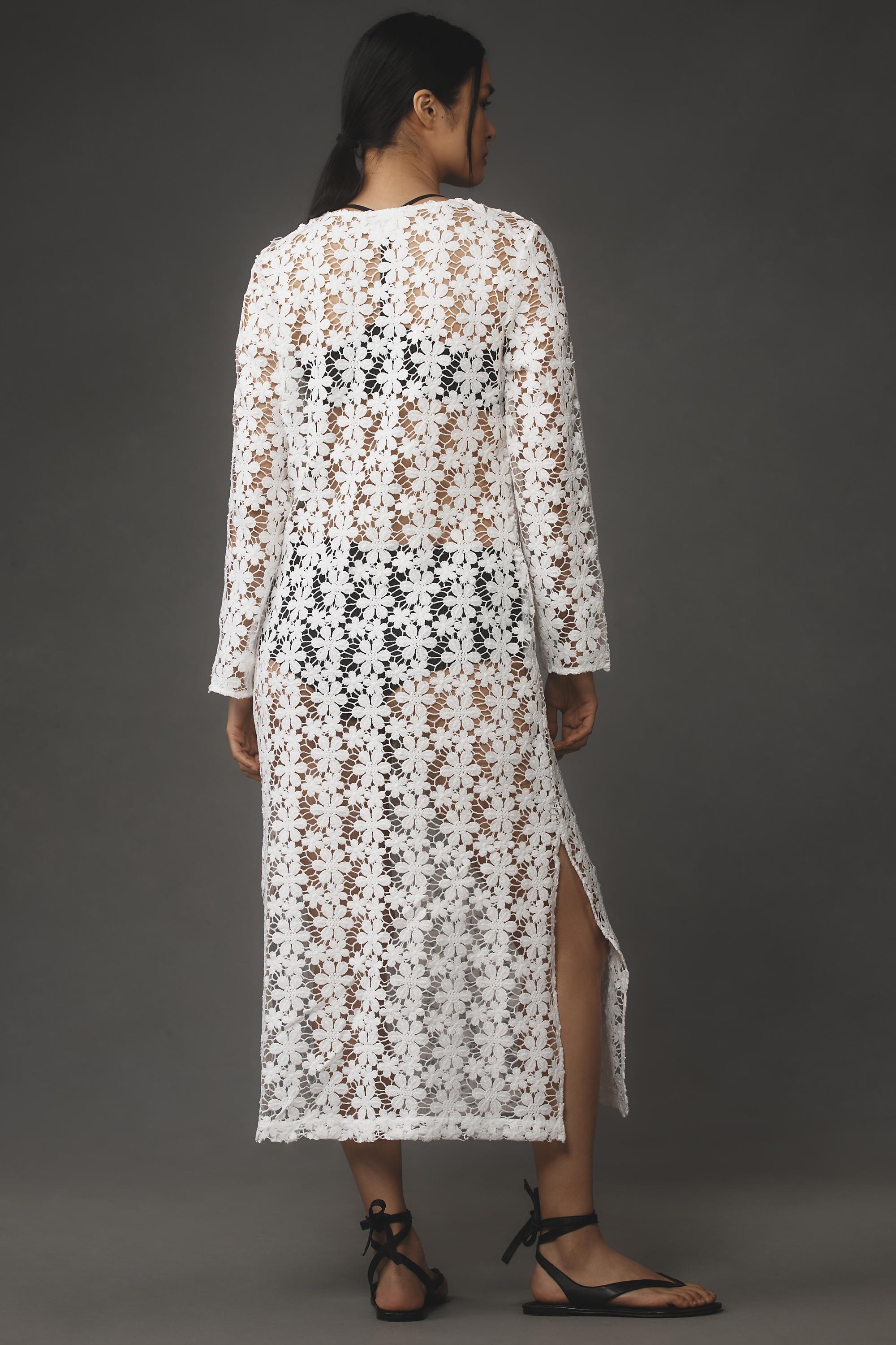 By Anthropologie 3D Floral Tunic, White, A501_0010, large image number 1