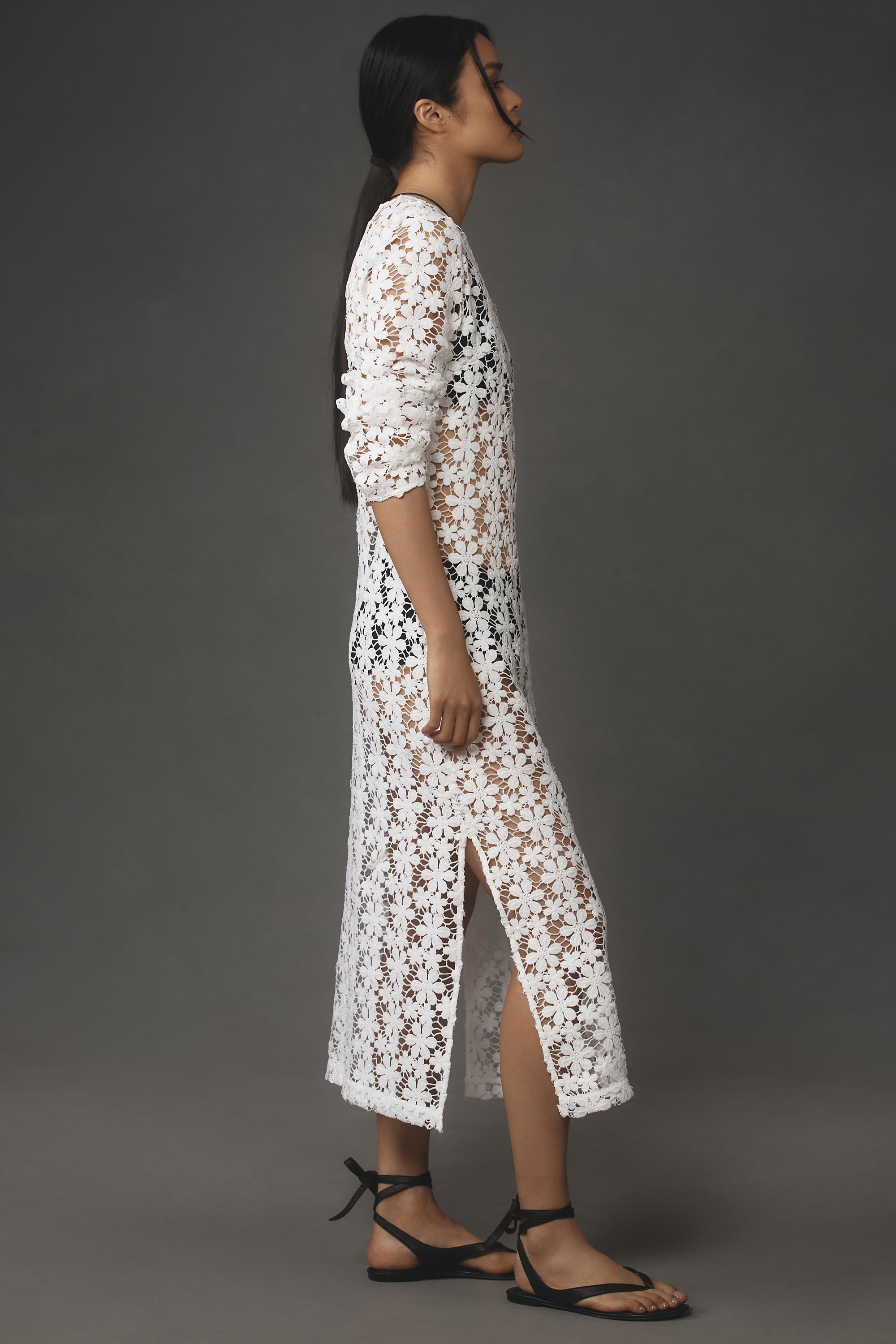 By Anthropologie 3D Floral Tunic, White, A501_0010, large image number 3