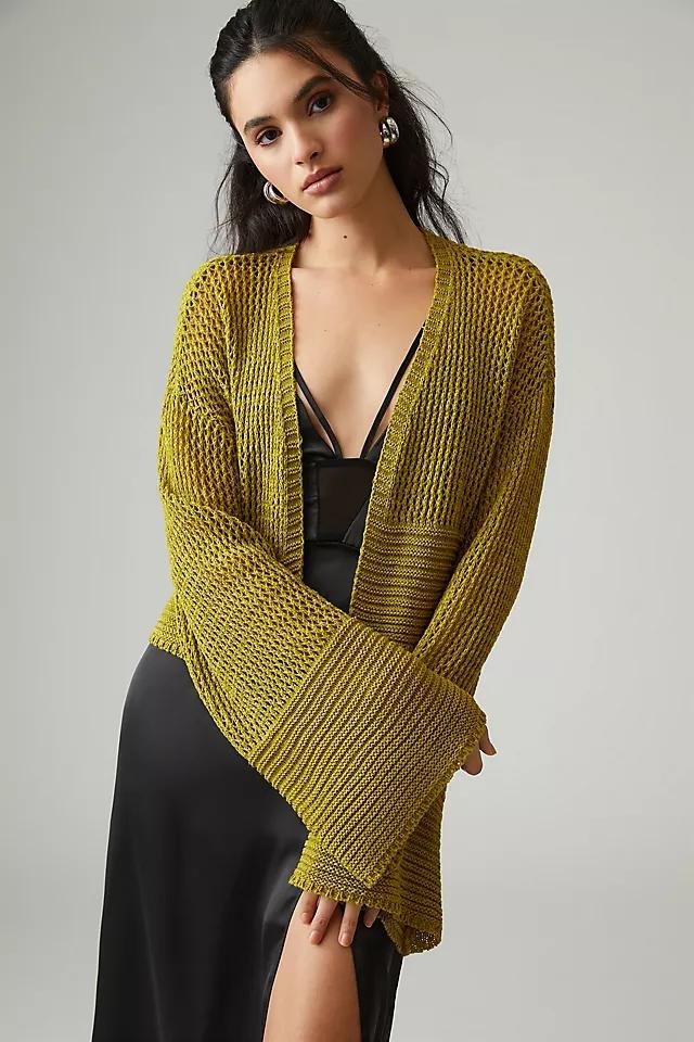 CHARTREUSE By Anthropologie Sheer Cardigan, A501_0035, large image number 0