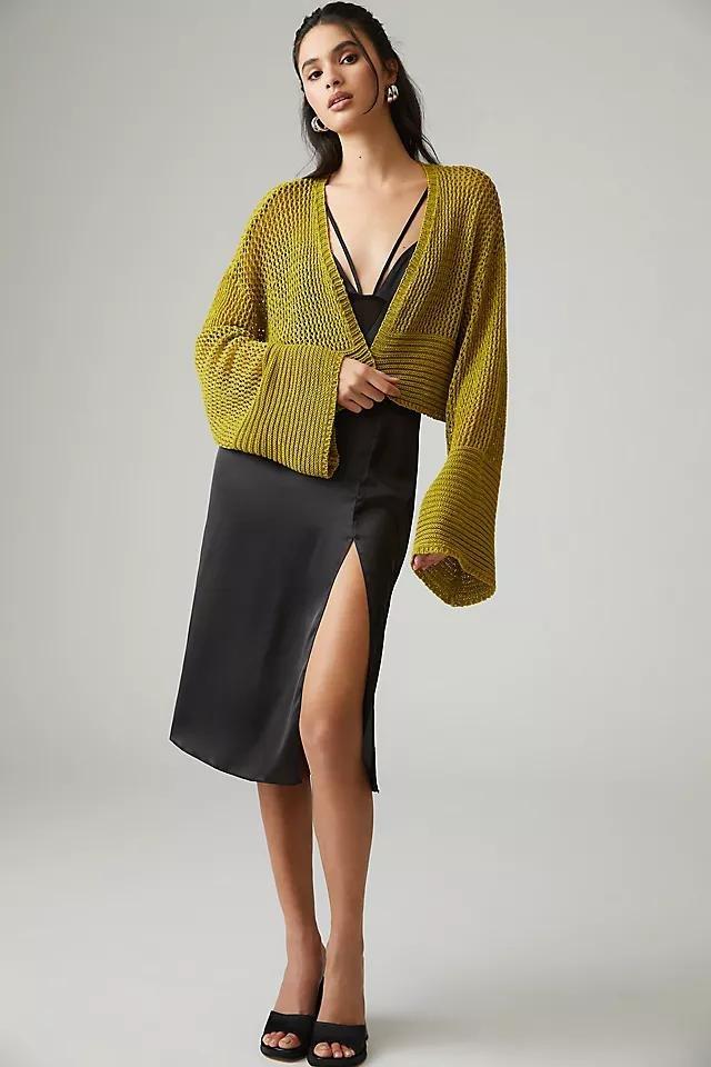 By Anthropologie Sheer Cardigan, Beige, A501_0035, large image number 2