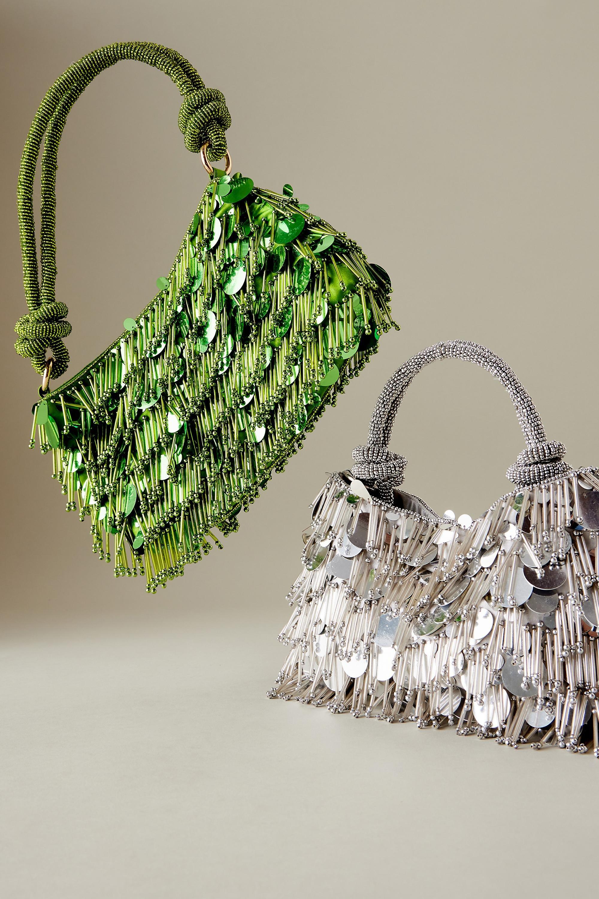 Steffi Beaded Shoulder Bag, Silver, A501_0007, large image number 3