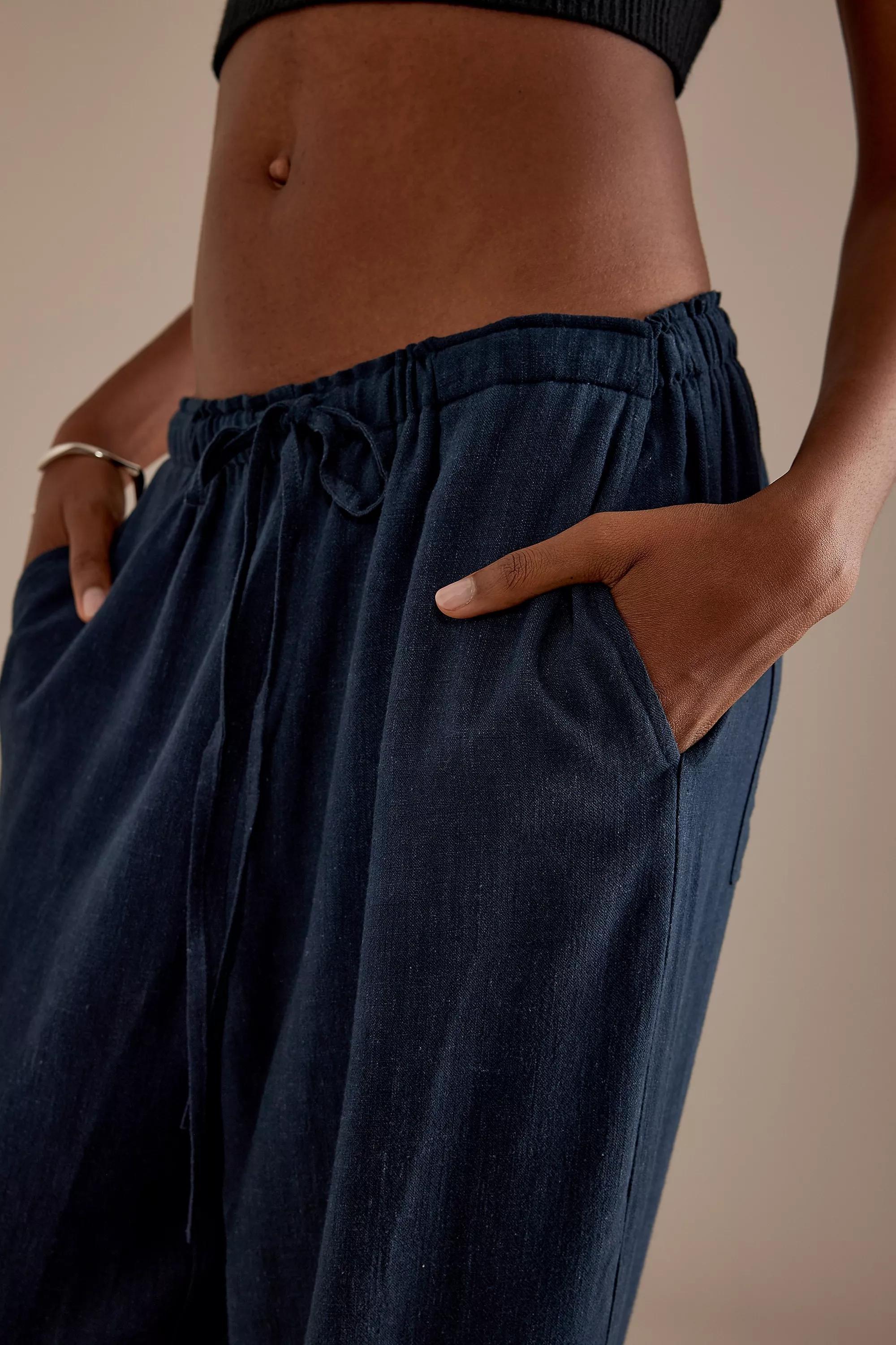 By Anthropologie Blended Relaxed Trousers, Navy, , large image number 5