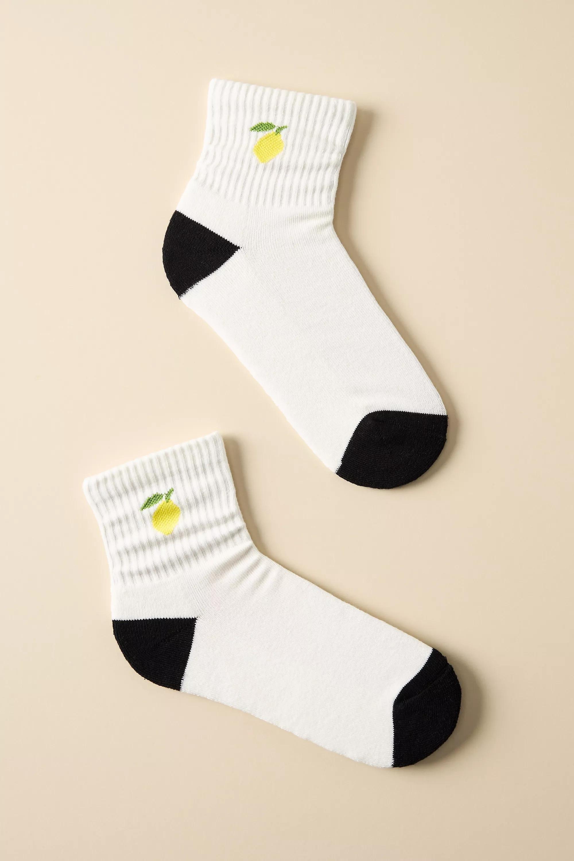 Anthropologie Logo Print Ankle Socks, Yellow, A501_0270, large image number 0