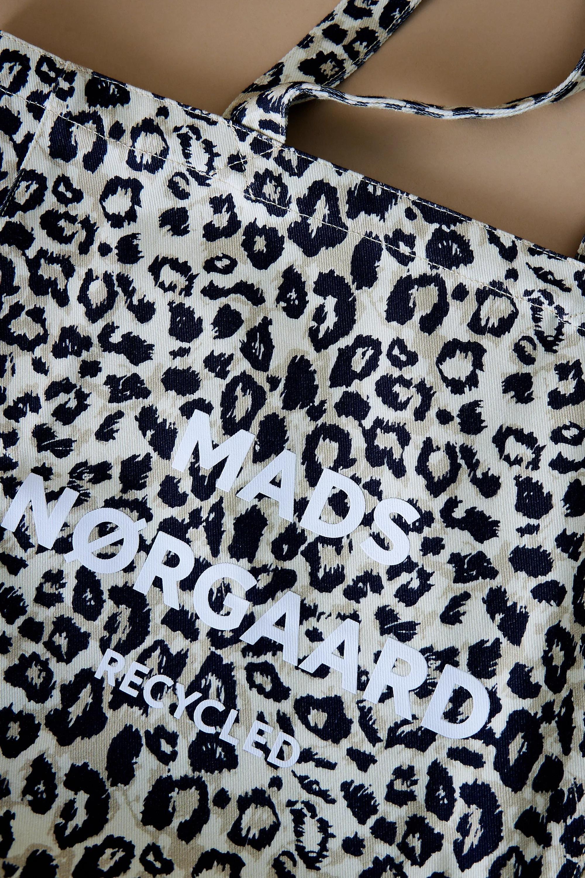 Mads Norgaard Recycled Boutique Leopard Tote Bag, Brown, A501_0029, large image number 1