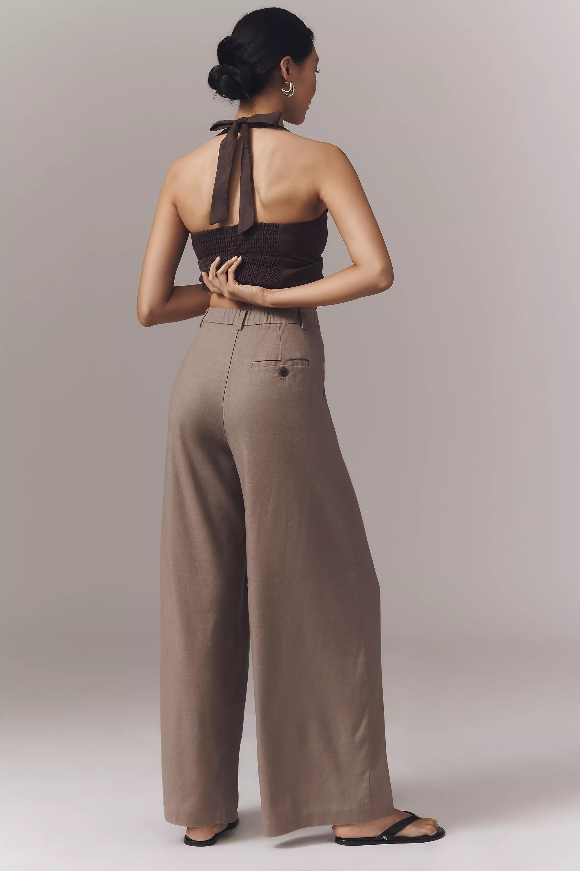 Anthropologie Plain Casual Trousers, Brown, , large image number 1