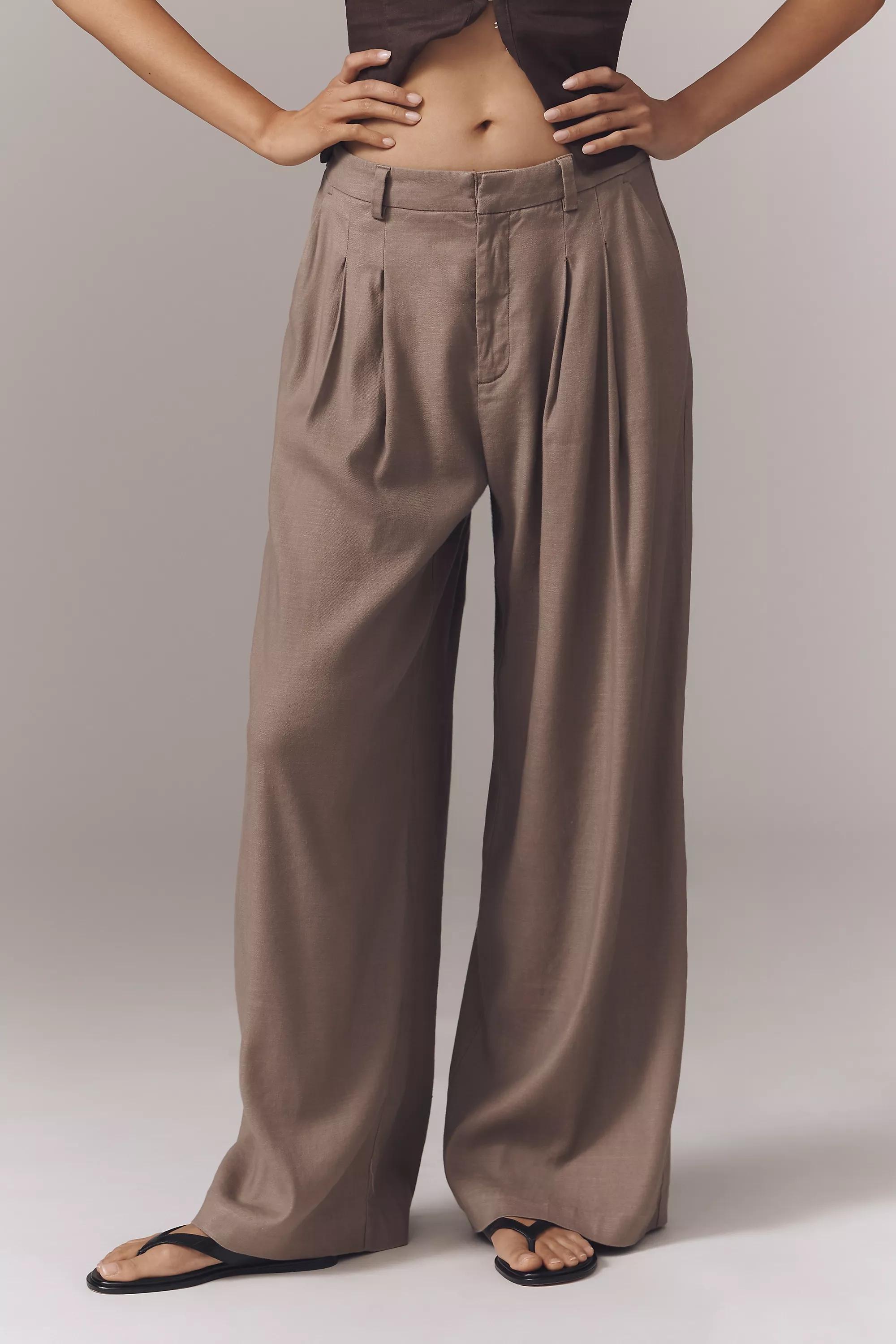 Anthropologie Plain Casual Trousers, Brown, A501_0020, medium