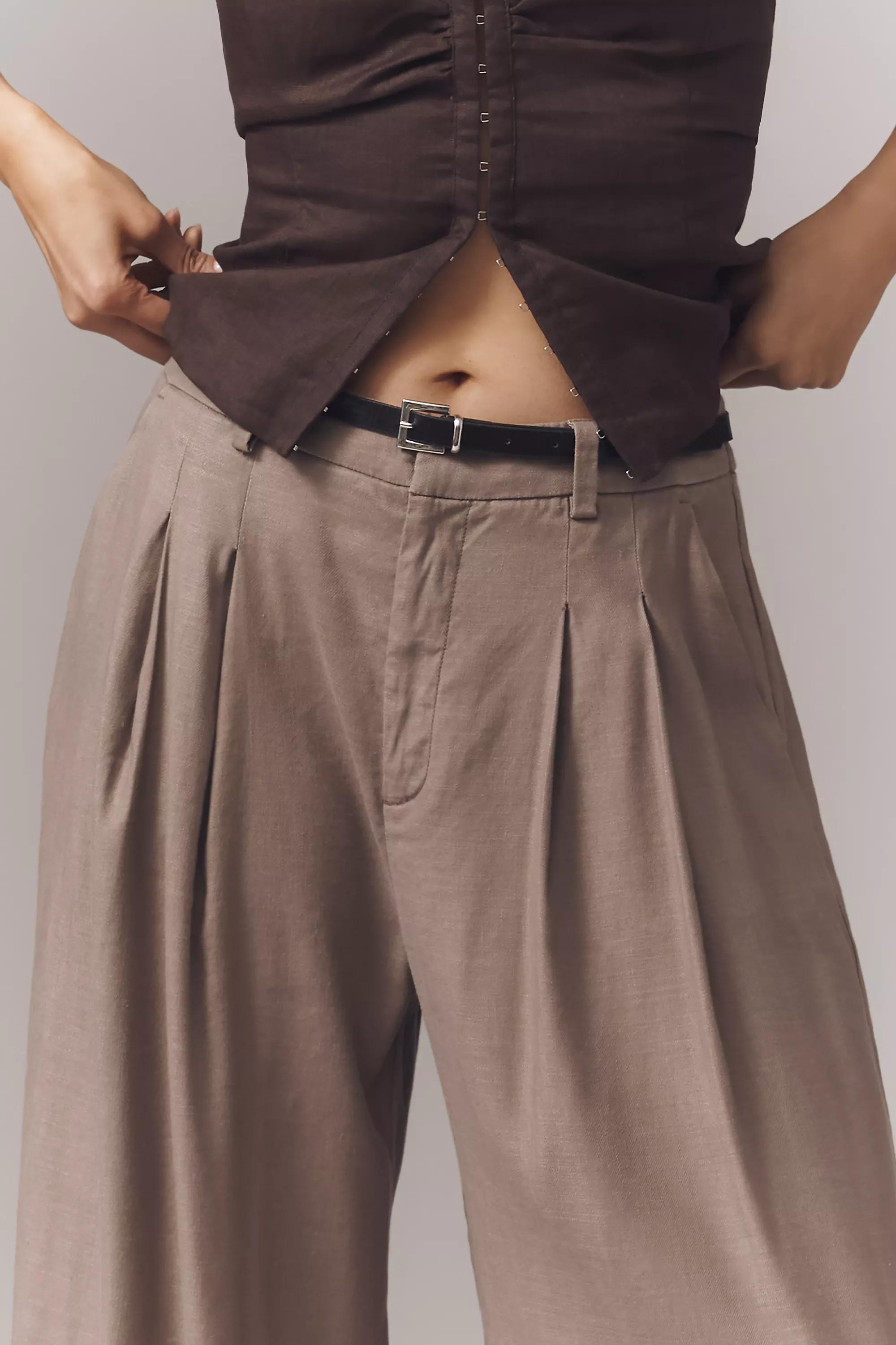 Anthropologie Plain Casual Trousers, Brown, , large image number 3