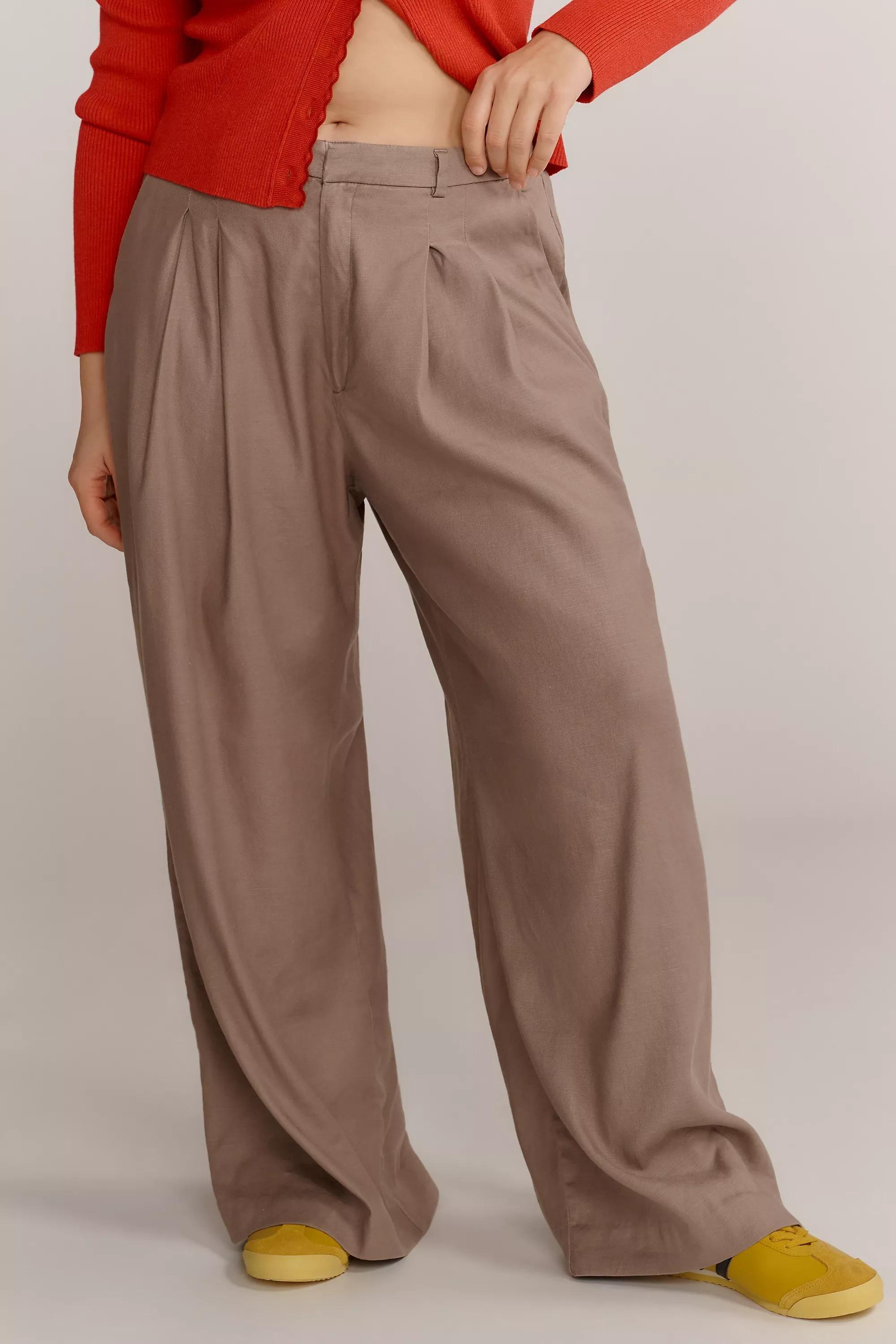 Anthropologie Plain Casual Trousers, Brown, , large image number 5
