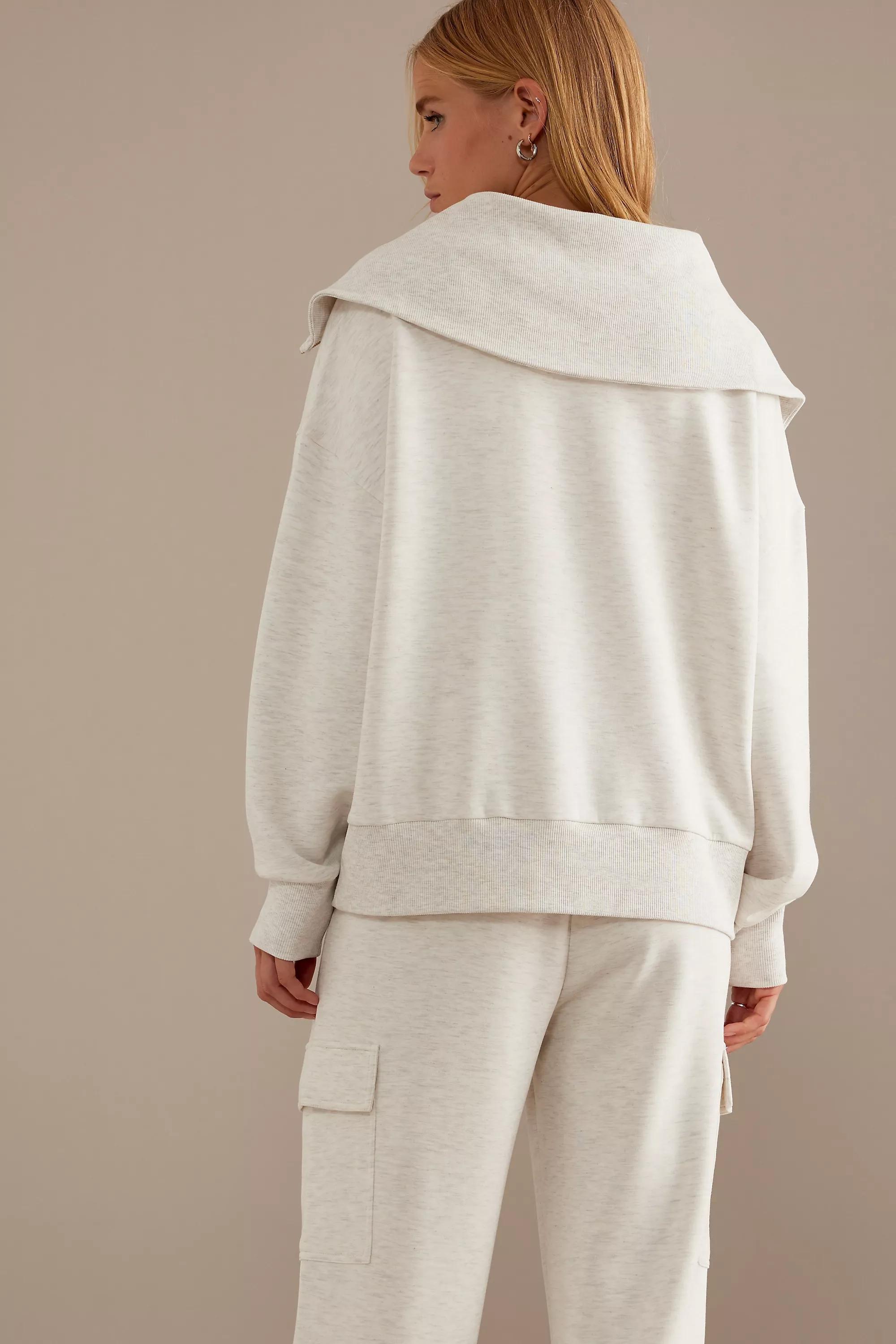 Anthropologie Textured Sweatshirts, White, A501_0011, large image number 2