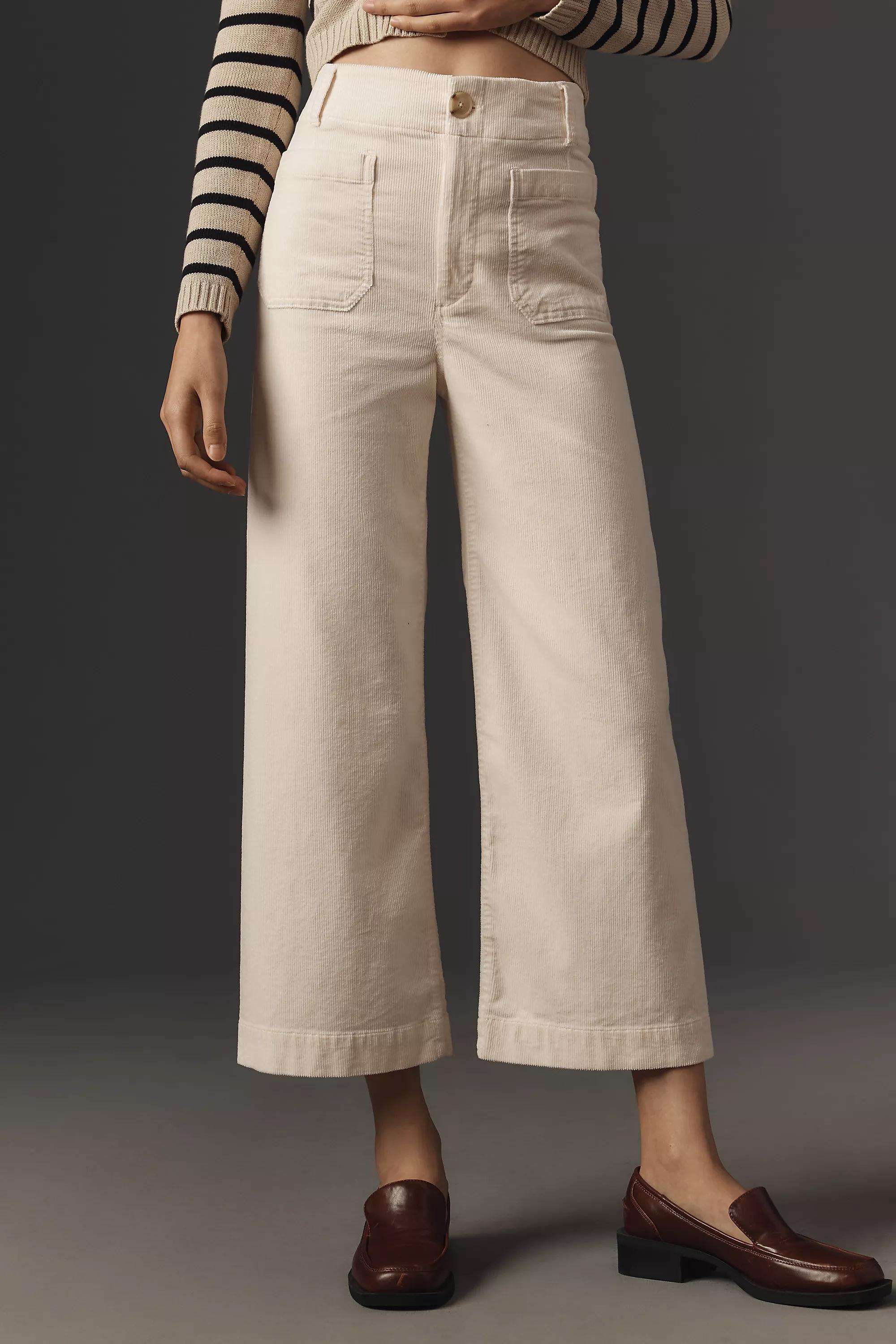 By Maeve The Colette Cropped Wide-Leg Trousers, White, A501_0012, large image number 2