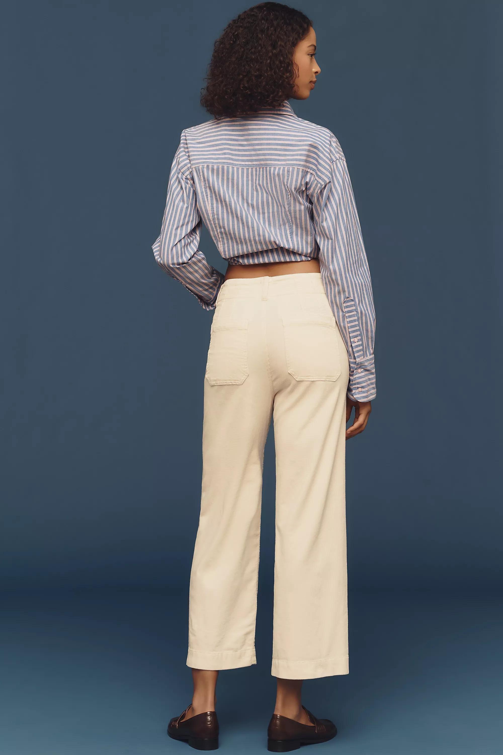 By Maeve The Colette Cropped Wide-Leg Trousers, White, A501_0012, large image number 5