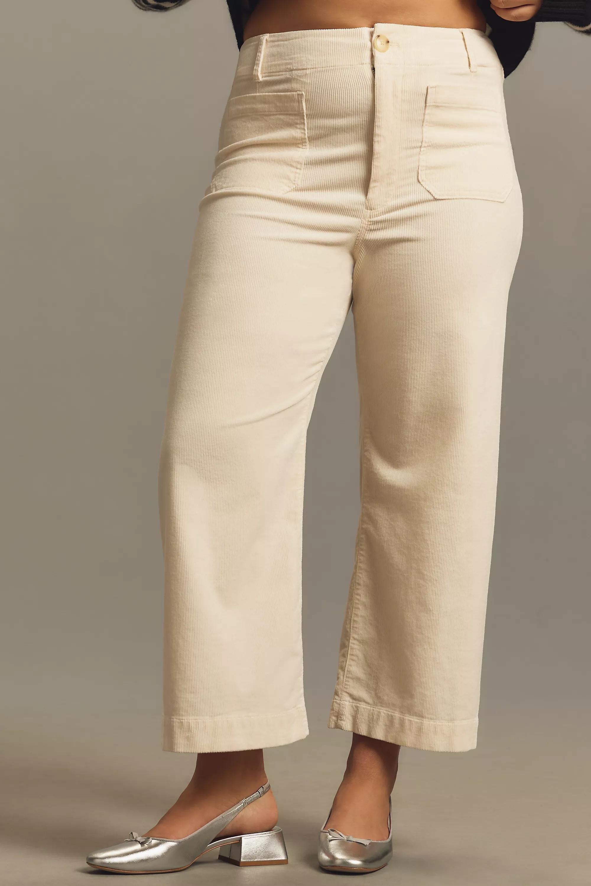 By Maeve The Colette Cropped Wide-Leg Trousers, White, A501_0012, large image number 9