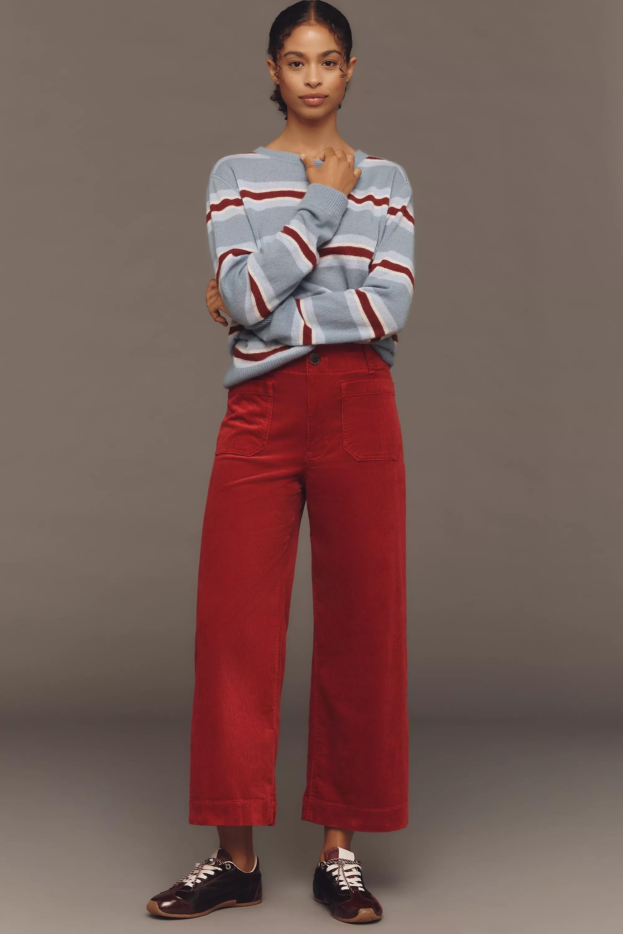 By Maeve The Colette Cropped Wide-Leg Trousers, Red, A501_0262, large image number 0
