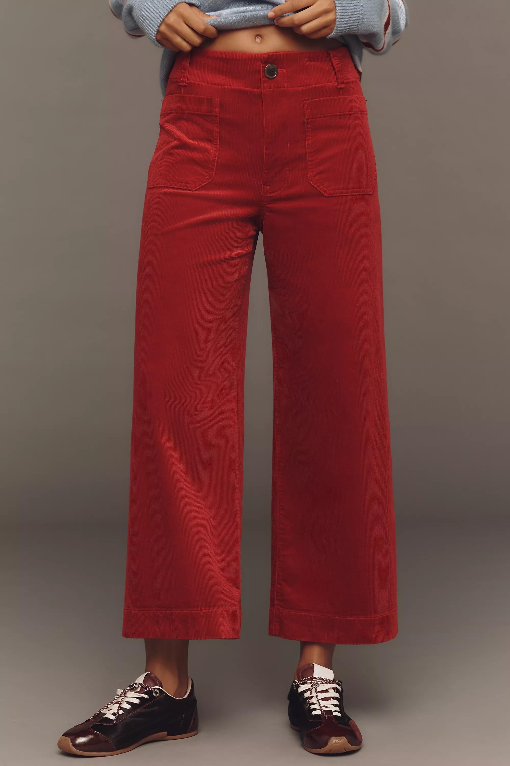 By Maeve The Colette Cropped Wide-Leg Trousers, Red, A501_0262, large image number 2