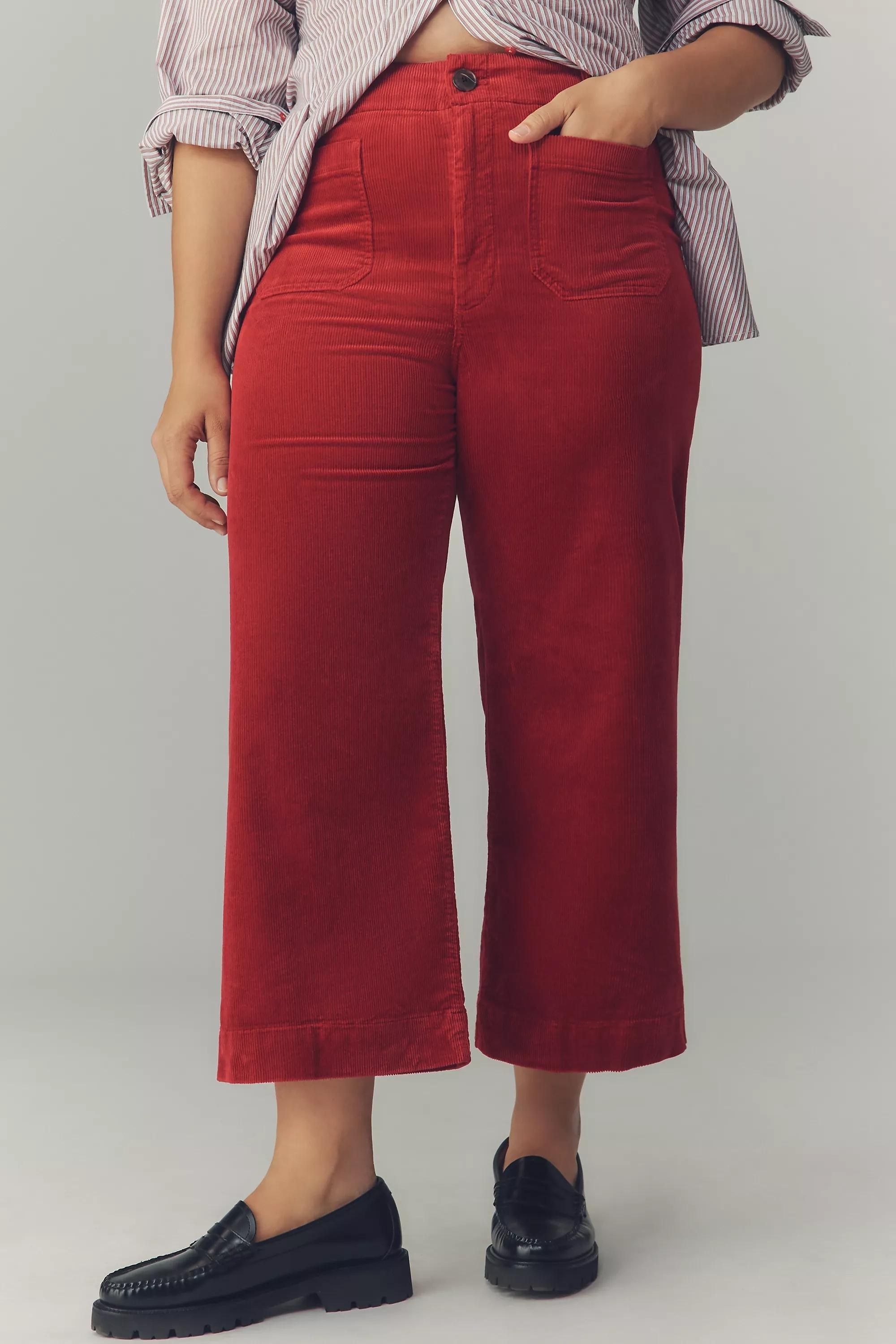 By Maeve The Colette Cropped Wide-Leg Trousers, Red, A501_0262, large image number 3