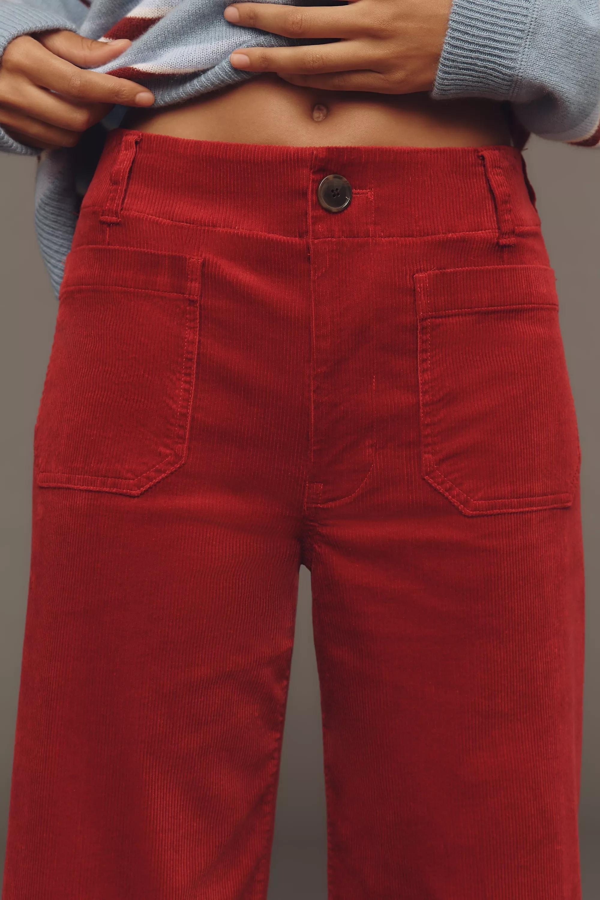 By Maeve The Colette Cropped Wide-Leg Trousers, Red, A501_0262, large image number 4