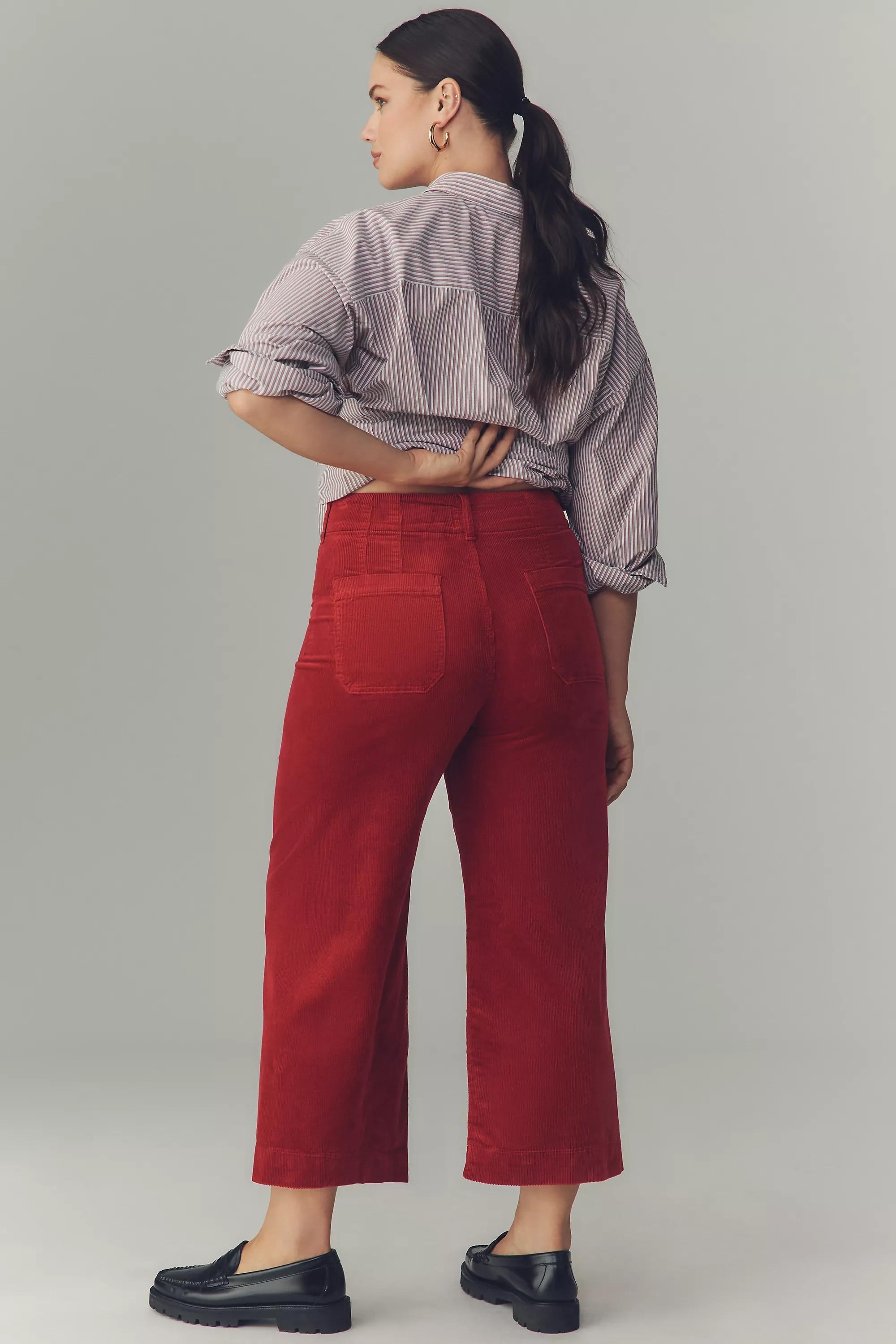 By Maeve The Colette Cropped Wide-Leg Trousers, Red, A501_0262, large image number 6