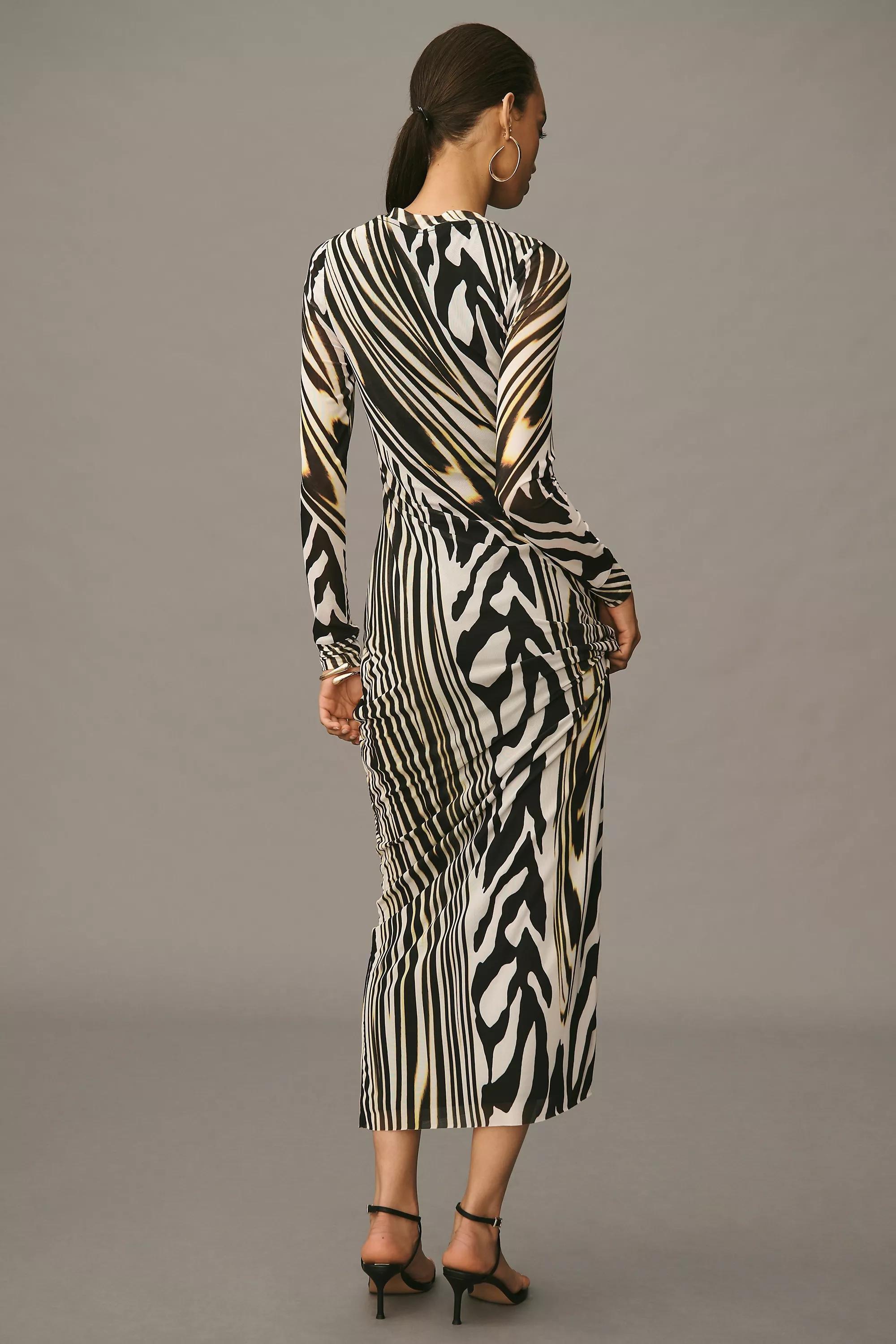 Anthropologie Animal Print Sheath Party Maxi, Multicolour, , large image number 1