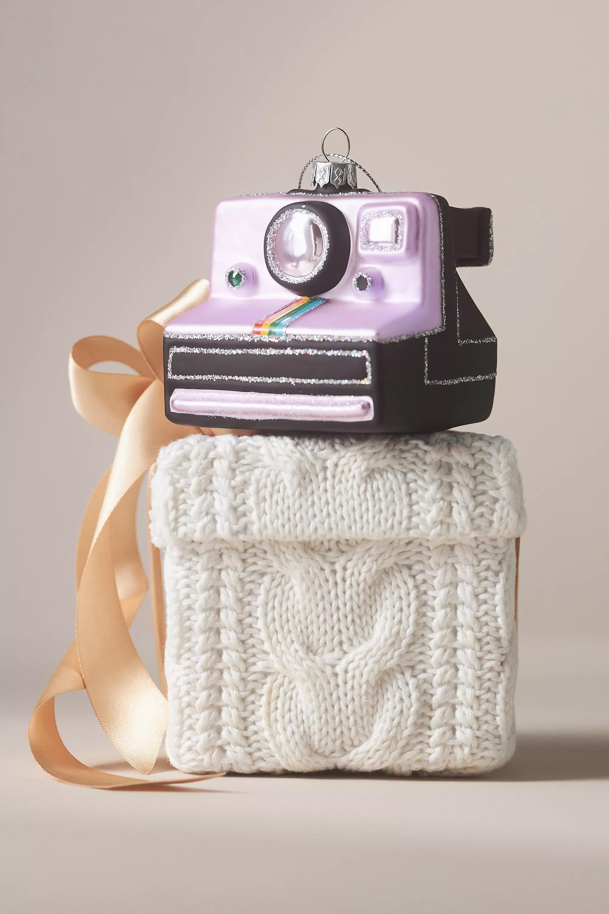 Polaroid Camera Glass Ornament, Purple, A501_0055, large image number 0