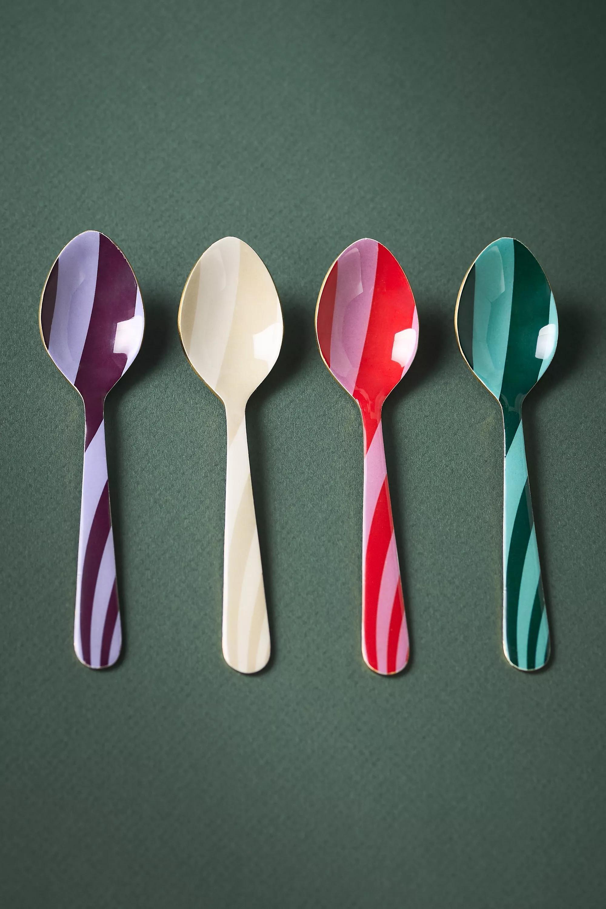 Alexis Metal Teaspoons, Set Of 4, Multicolour, A501_0000, large image number 1