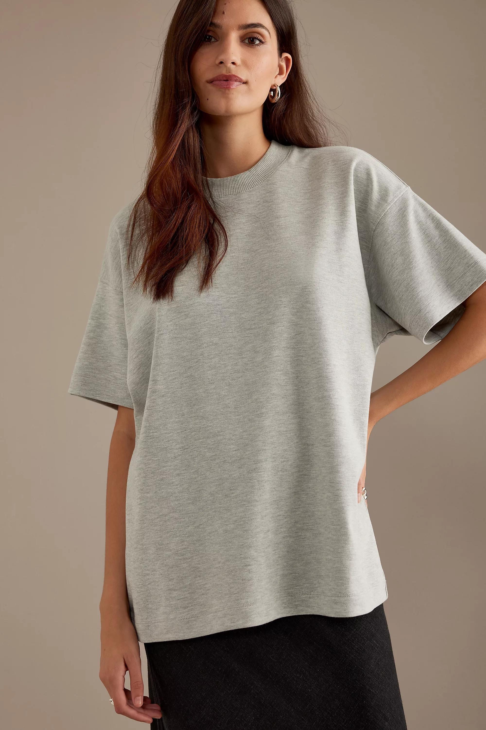 Short-Sleeve Oversized T-Shirt, Grey, , large image number 0