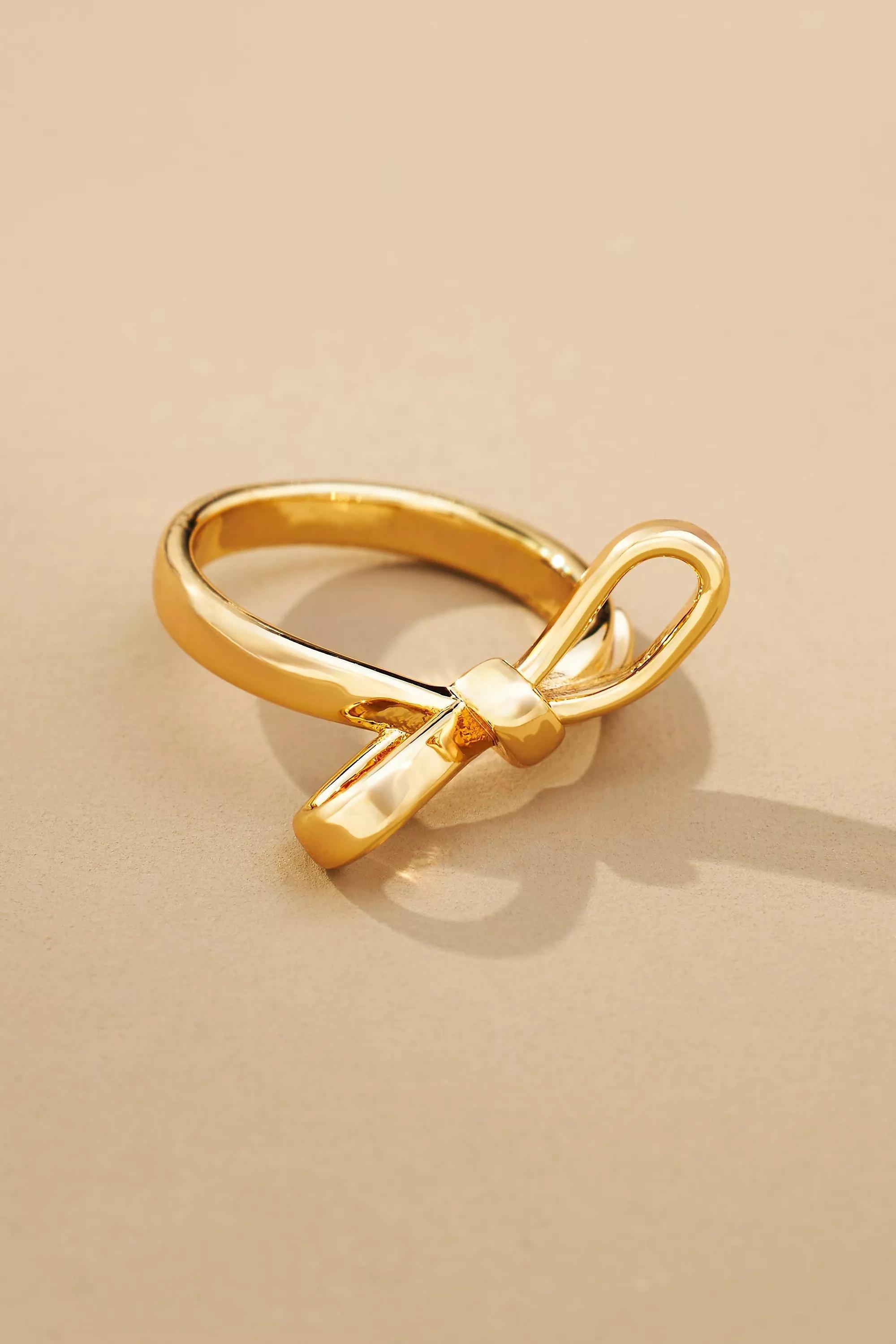 Bow Ring, Gold, A501_0070, large image number 0