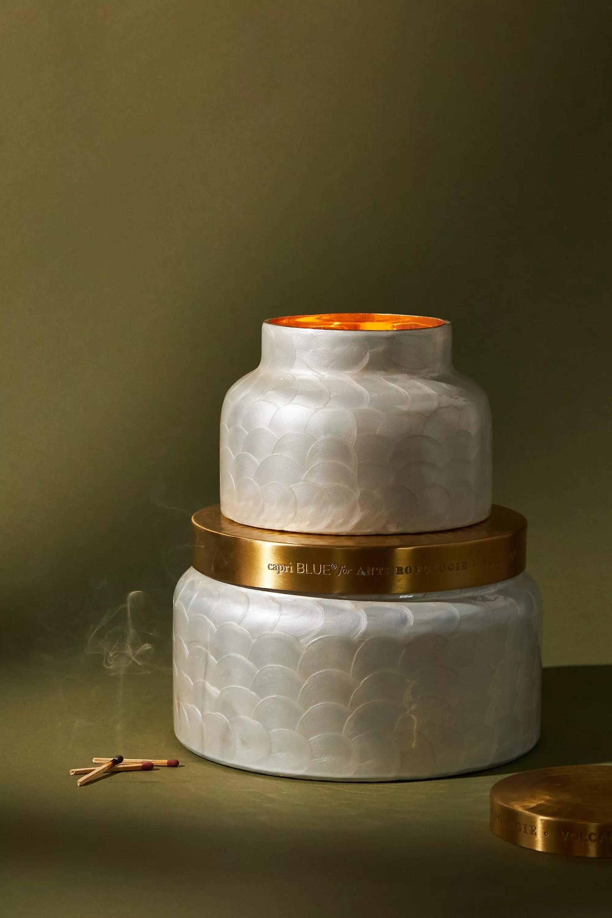 Capri Blue Volcano Capiz Jar Candle, White, A501_0010, large image number 0