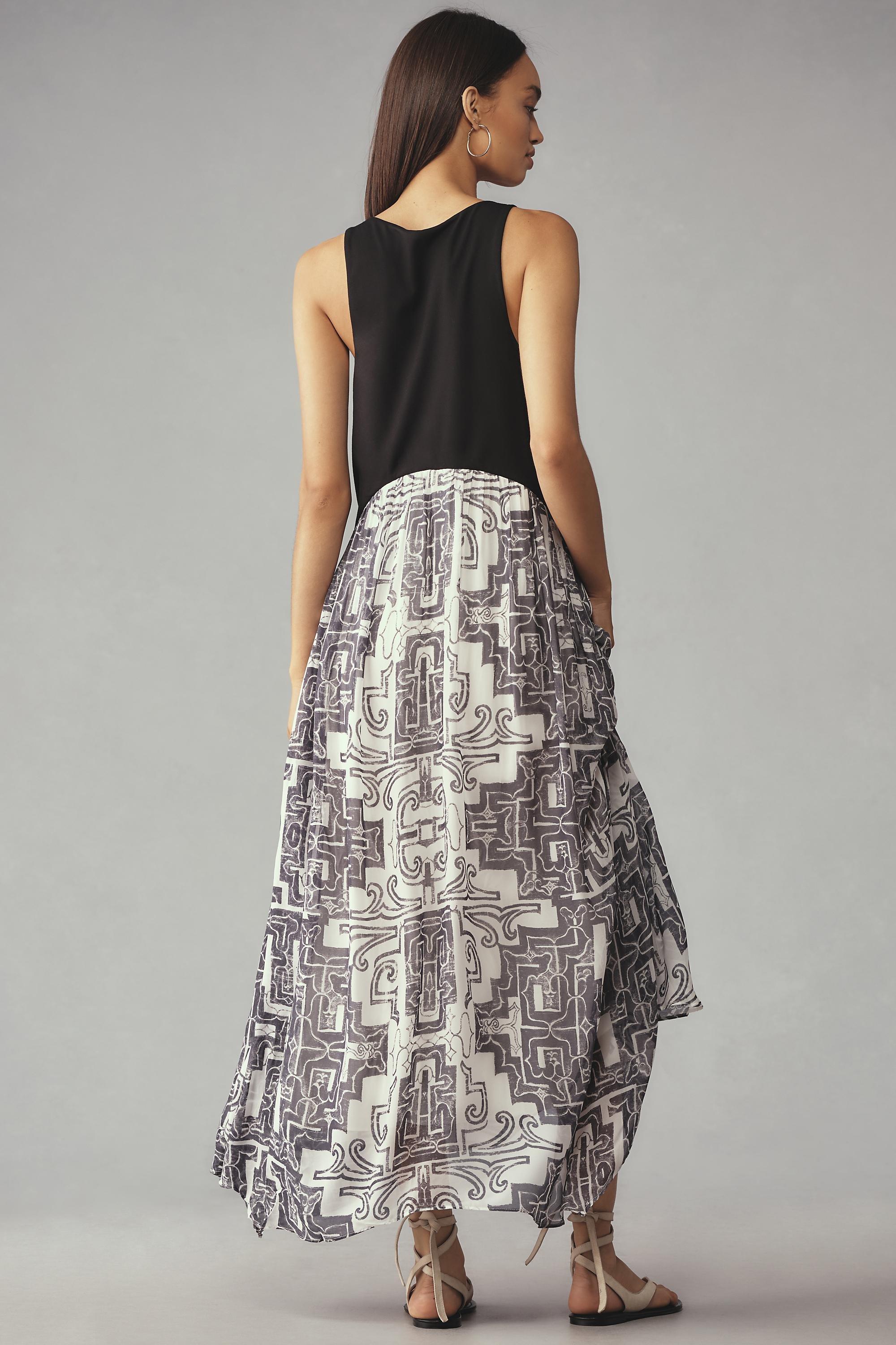 Sleeveless Scoop-Neck Maxi Dress, Grey, , large image number 1
