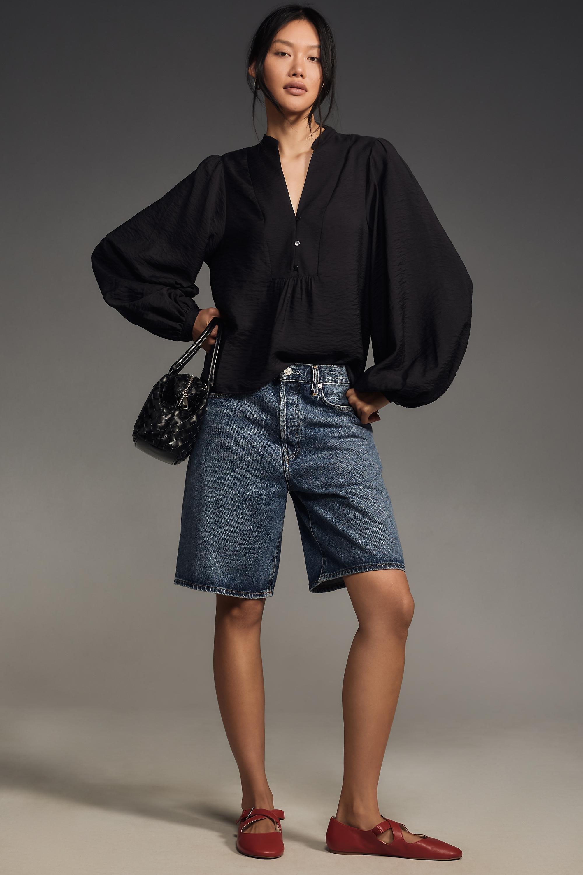 BLK By Anthropologie Puff-Sleeve Textured Blouse, , large image number 6