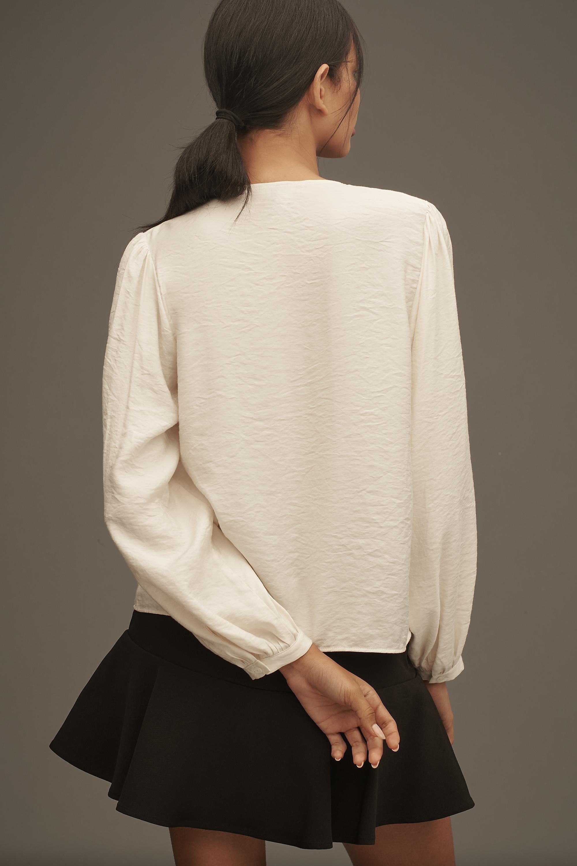 IVRY By Anthropologie Puff-Sleeve Textured Blouse, , large image number 1