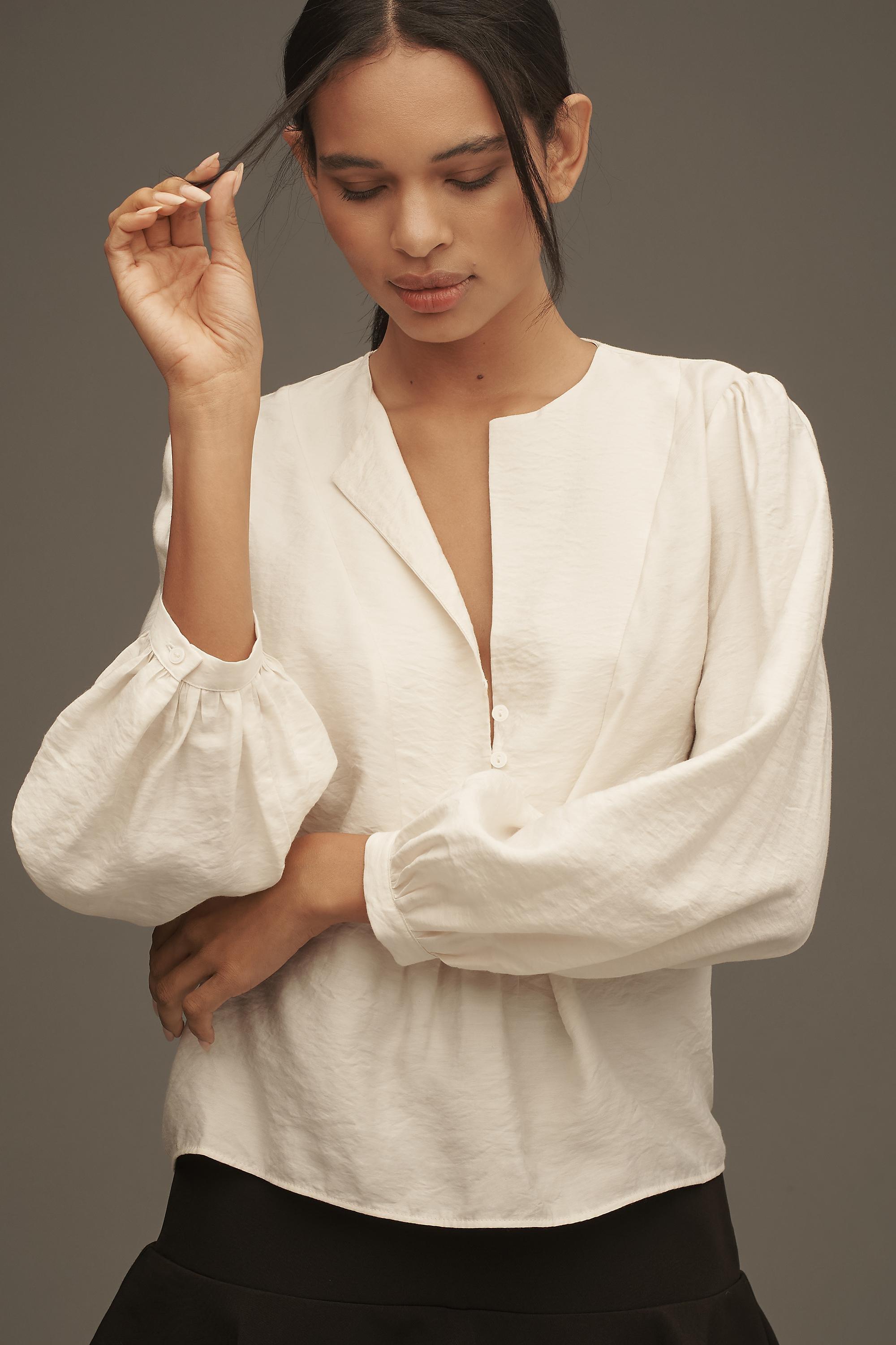 IVRY By Anthropologie Puff-Sleeve Textured Blouse, , large image number 2
