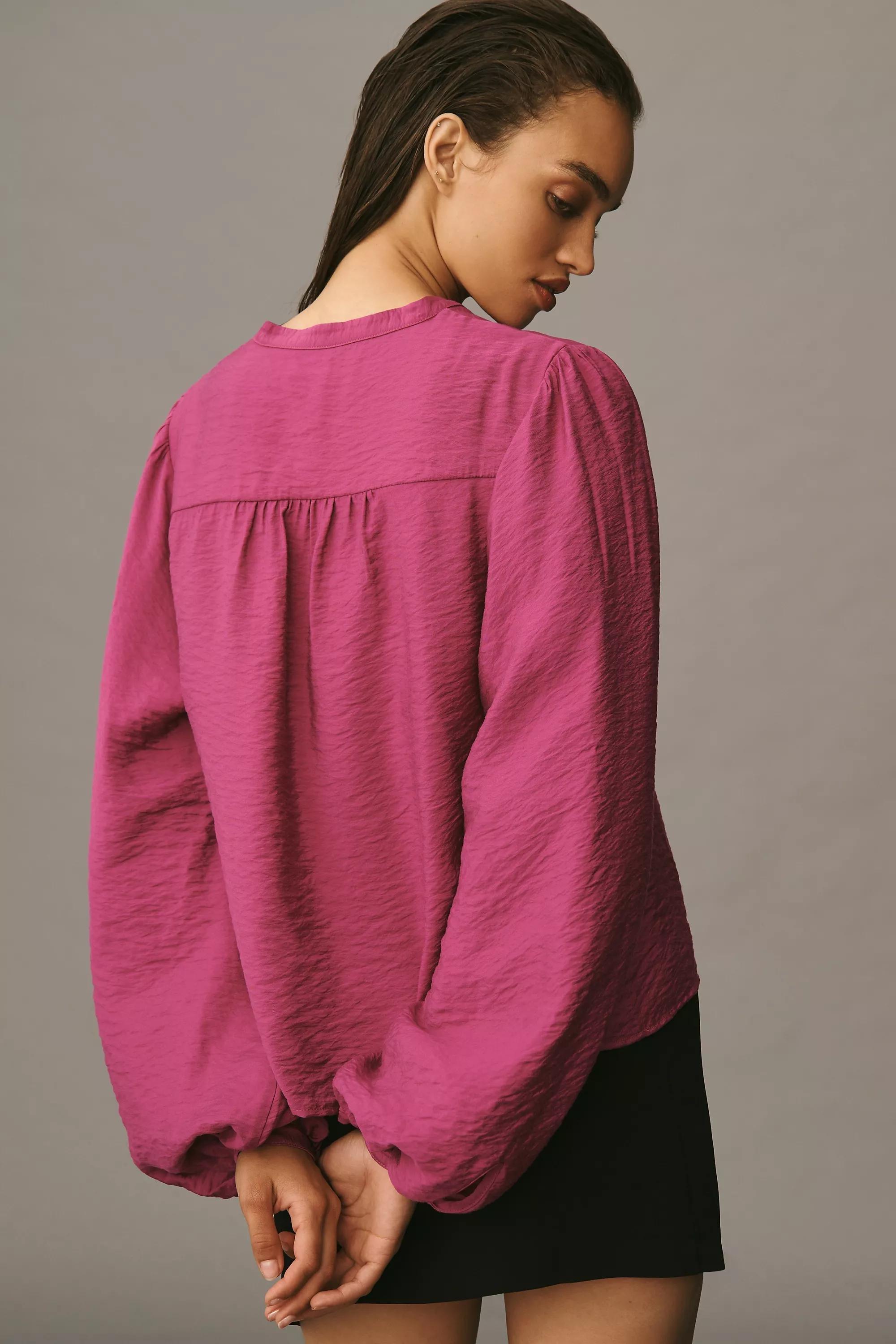 Anthropologie Textured Blouse, Pink, , large image number 1