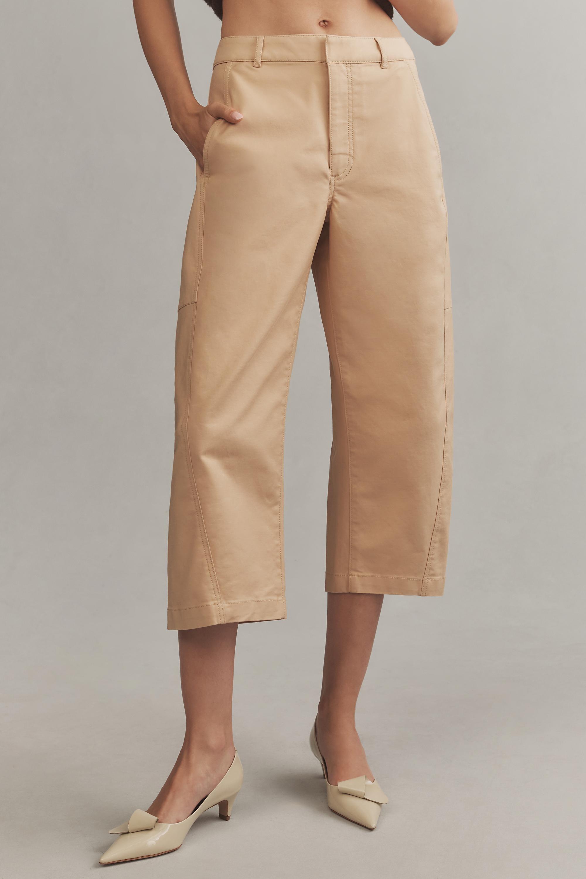 Anthropologie Plain Chinos Cropped, Beige, , large image number 1