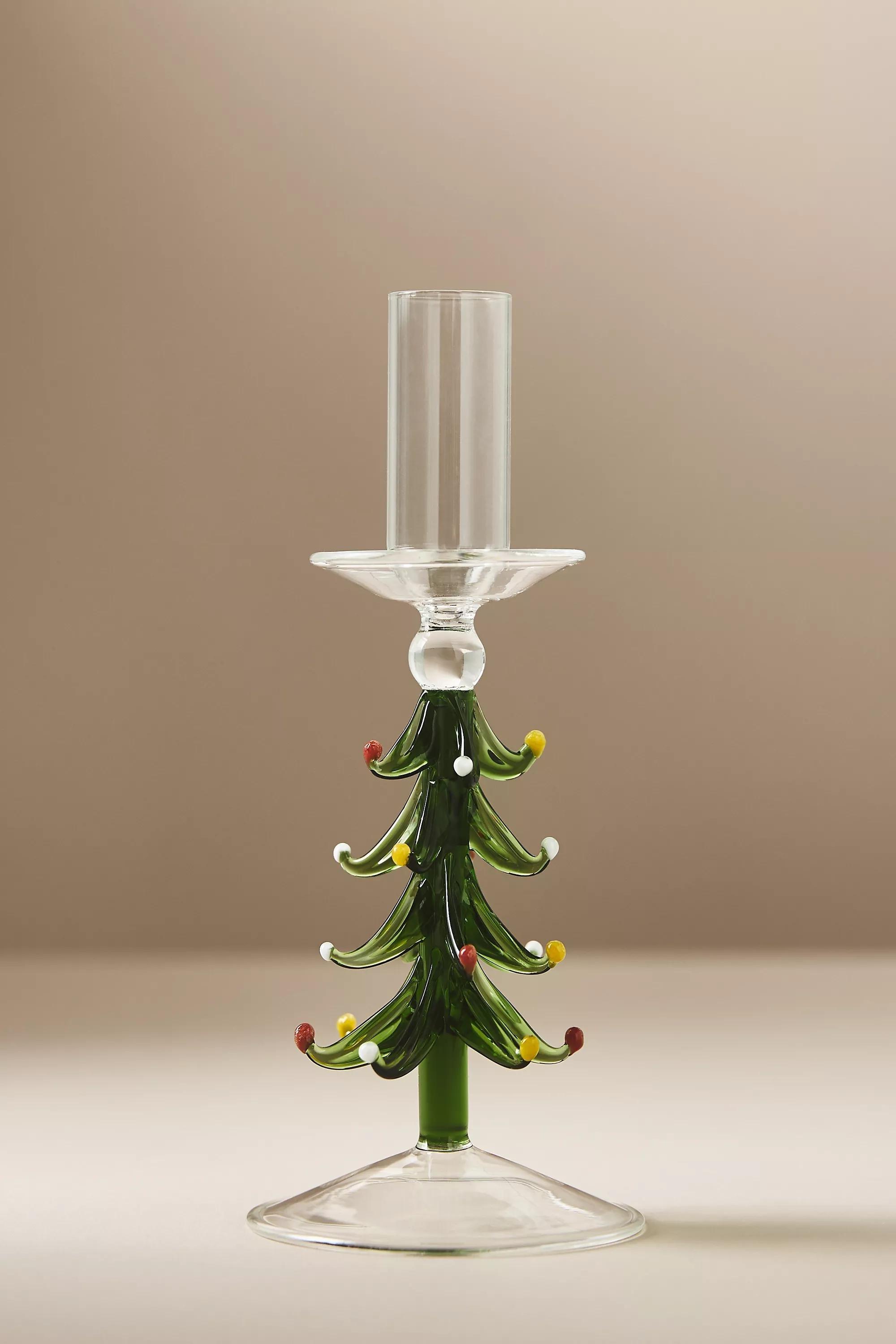 Holiday Tree Borosilicate Glass Candle Holderz, Green, A501_0030, large image number 0