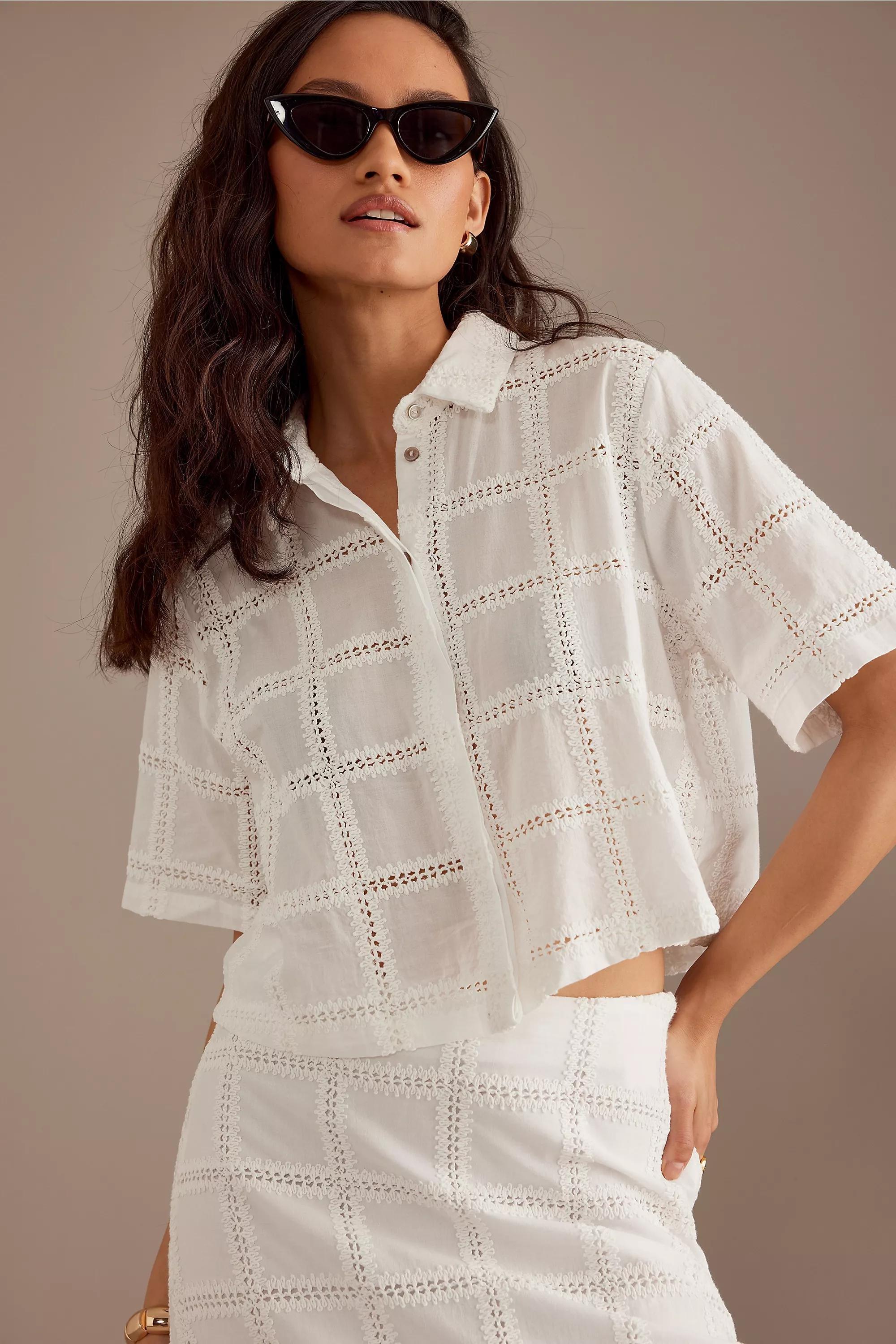 Selected Femme Damara Cropped Shirt, White, , large image number 0