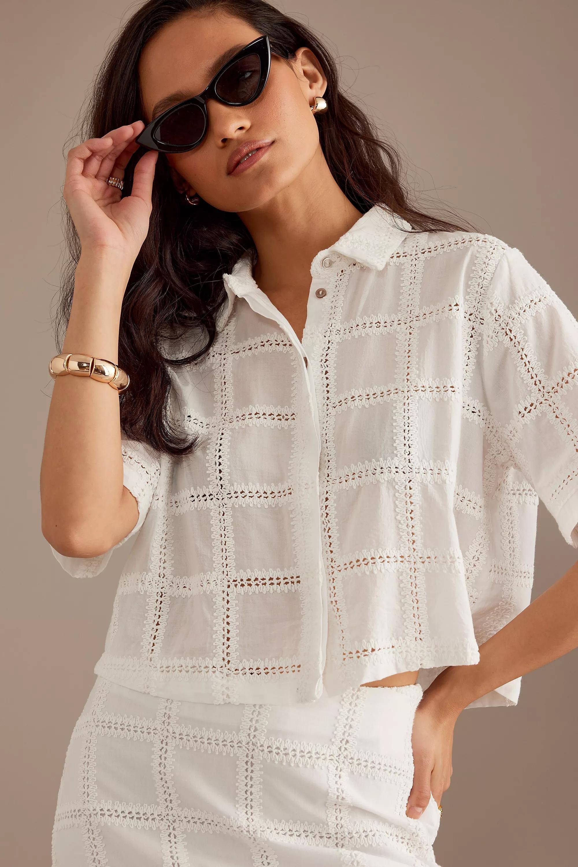 Selected Femme Damara Cropped Shirt, White, , large image number 2