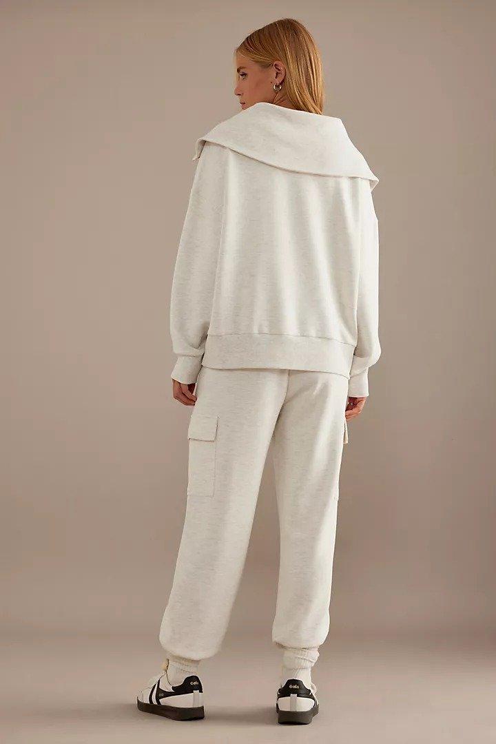 Anthropologie Plain Oversized Joggers, Beige, , large image number 4