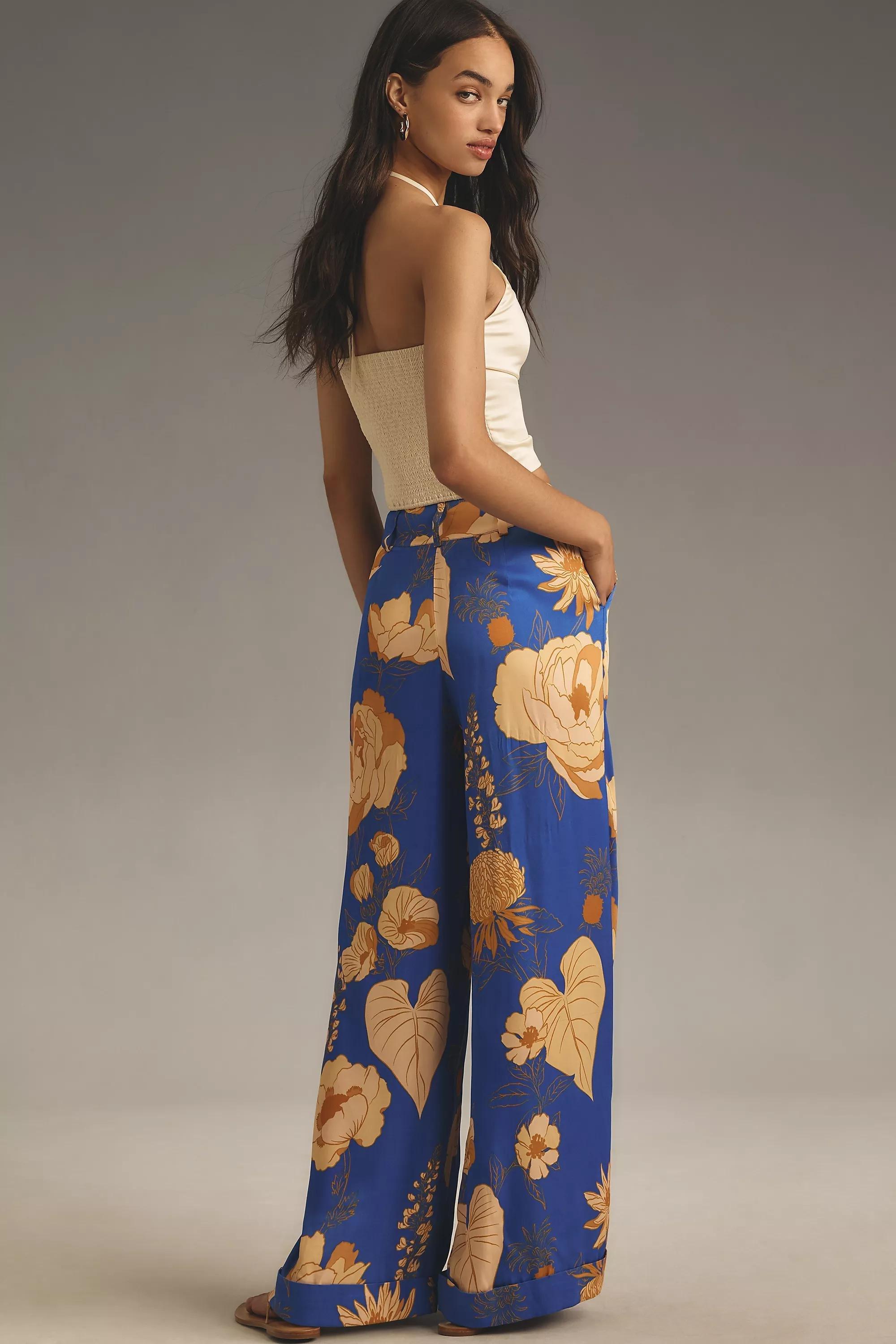 Anthropologie Floral Casual Trousers, Multicolour, , large image number 3